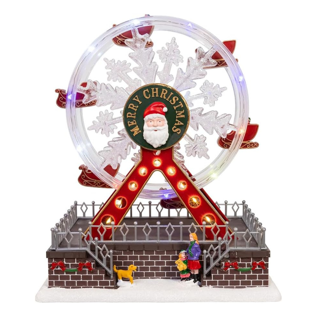 Kurt Adler Battery Operated Musical Animated Santa Ferris Wheel