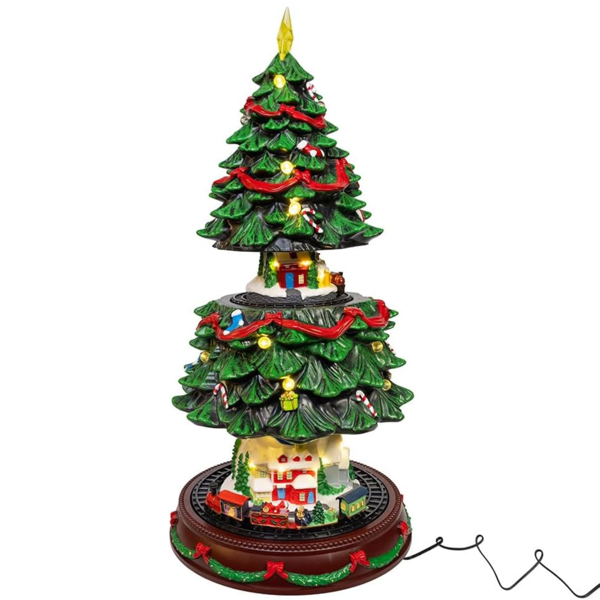 Kurt Adler Musical Animated Christmas Tree Table Piece, 20in