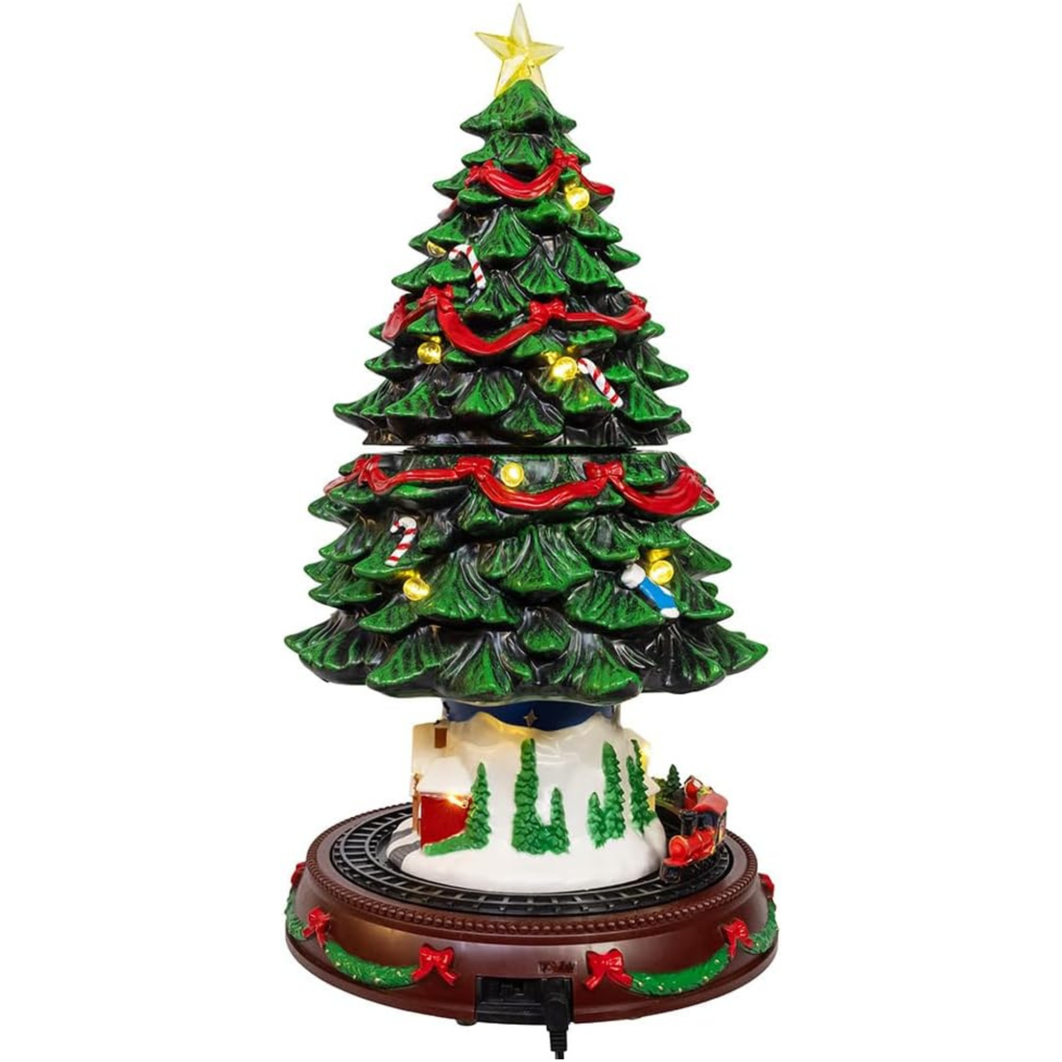 Kurt Adler Musical Animated Christmas Tree Table Piece, 20in
