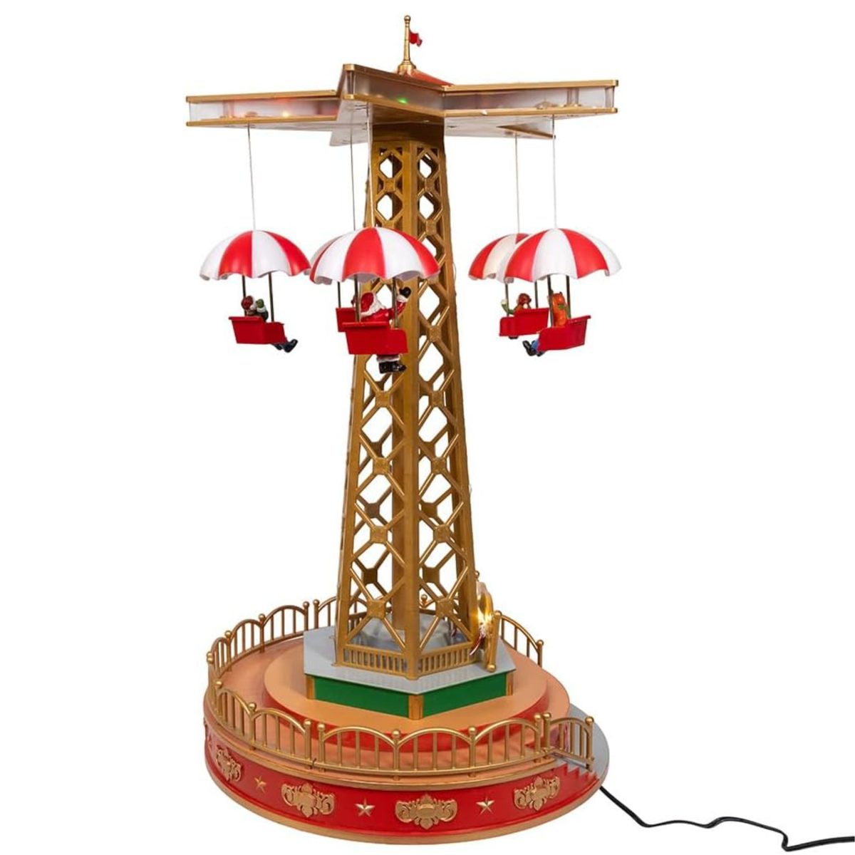 Kurt Adler LED Lighted Musical Santa Balloon Drop Table Piece