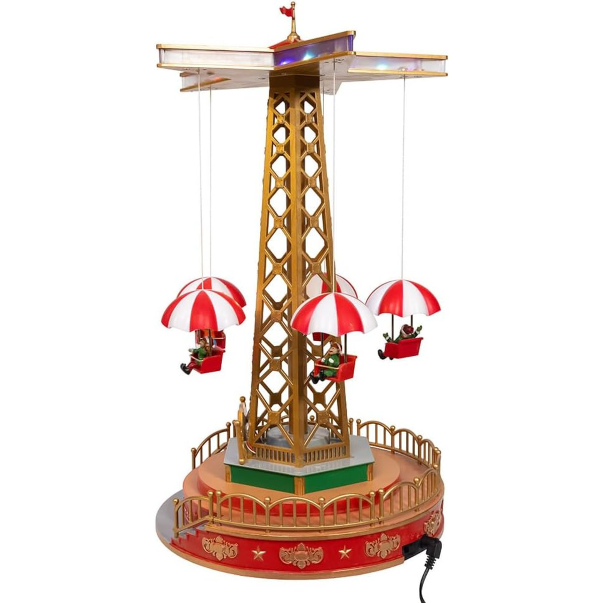 Kurt Adler LED Lighted Musical Santa Balloon Drop Table Piece