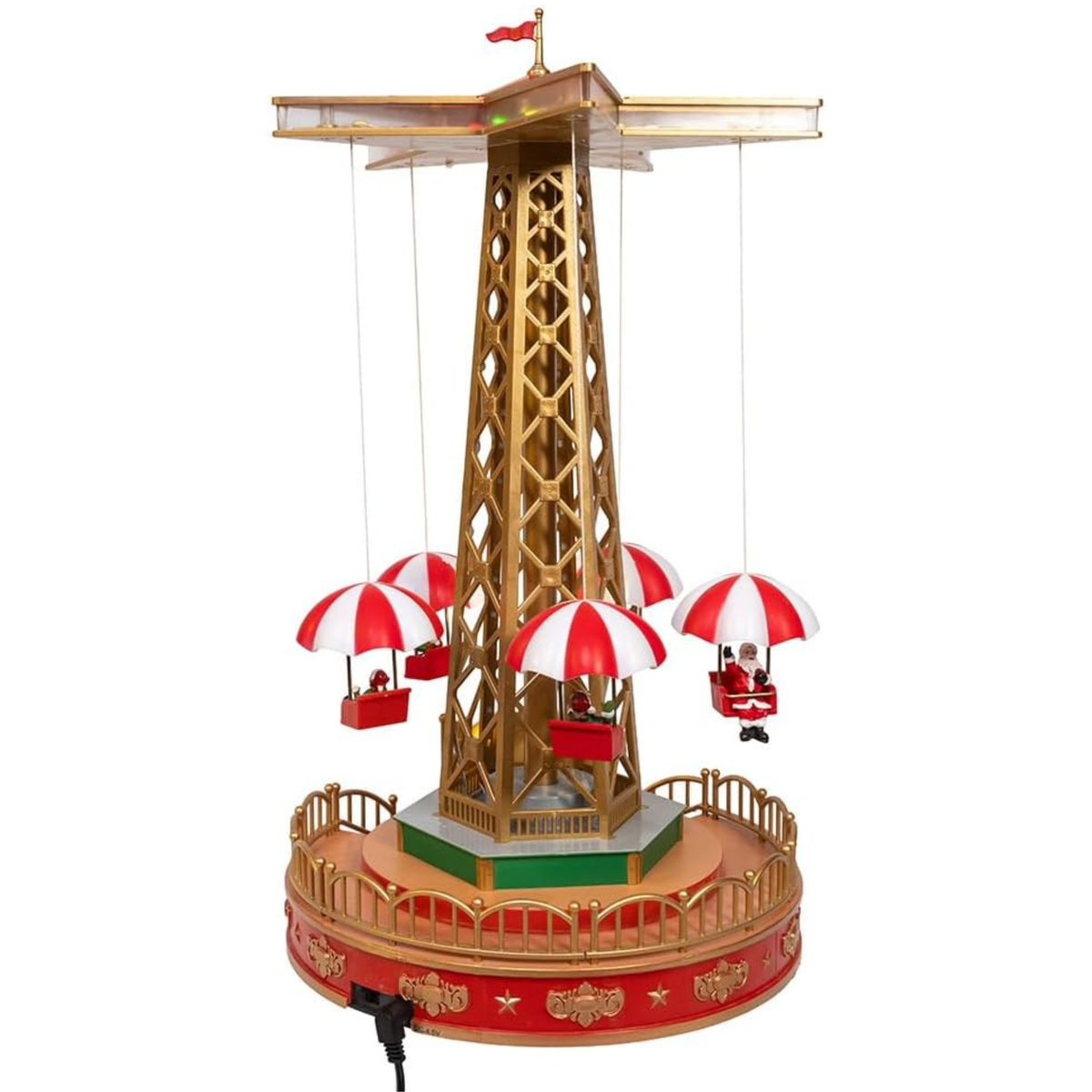 Kurt Adler LED Lighted Musical Santa Balloon Drop Table Piece
