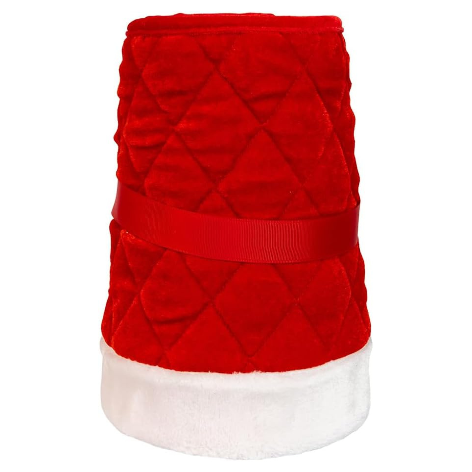 Kurt Adler Quilted Velvet Tree Collar, Red, 24in