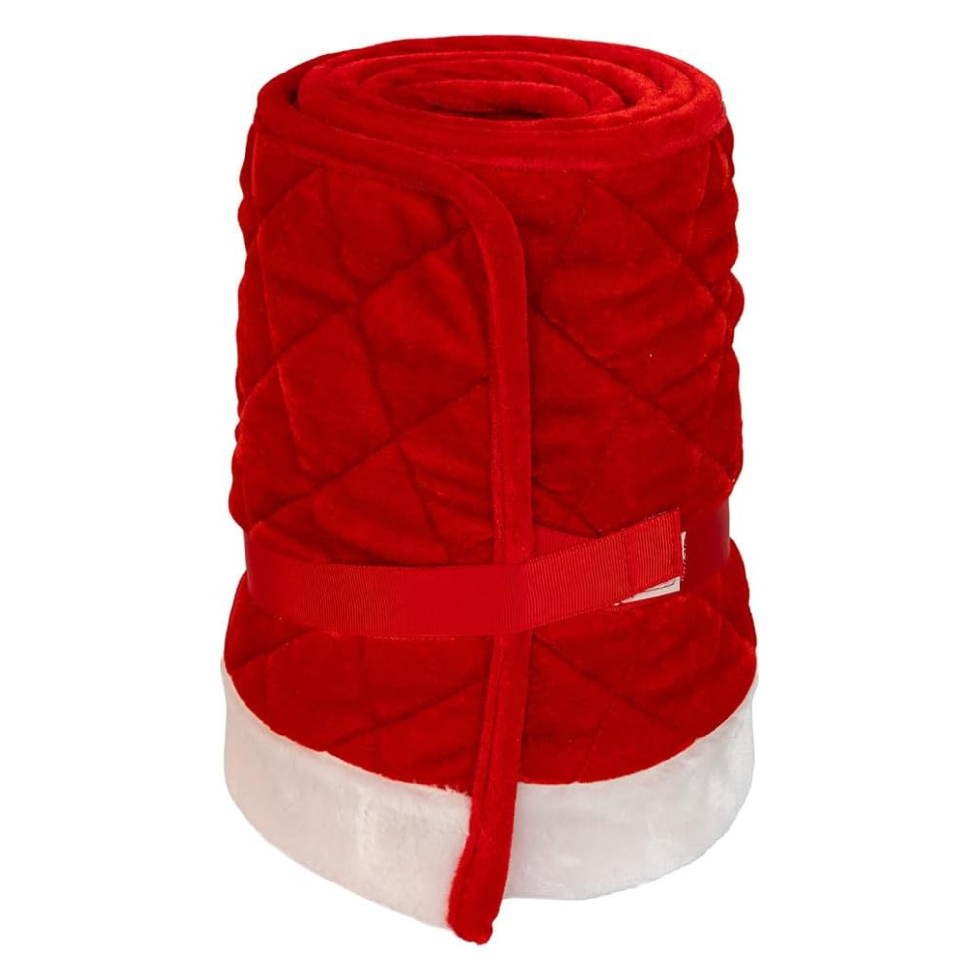 Kurt Adler Quilted Velvet Tree Collar, Red, 24in