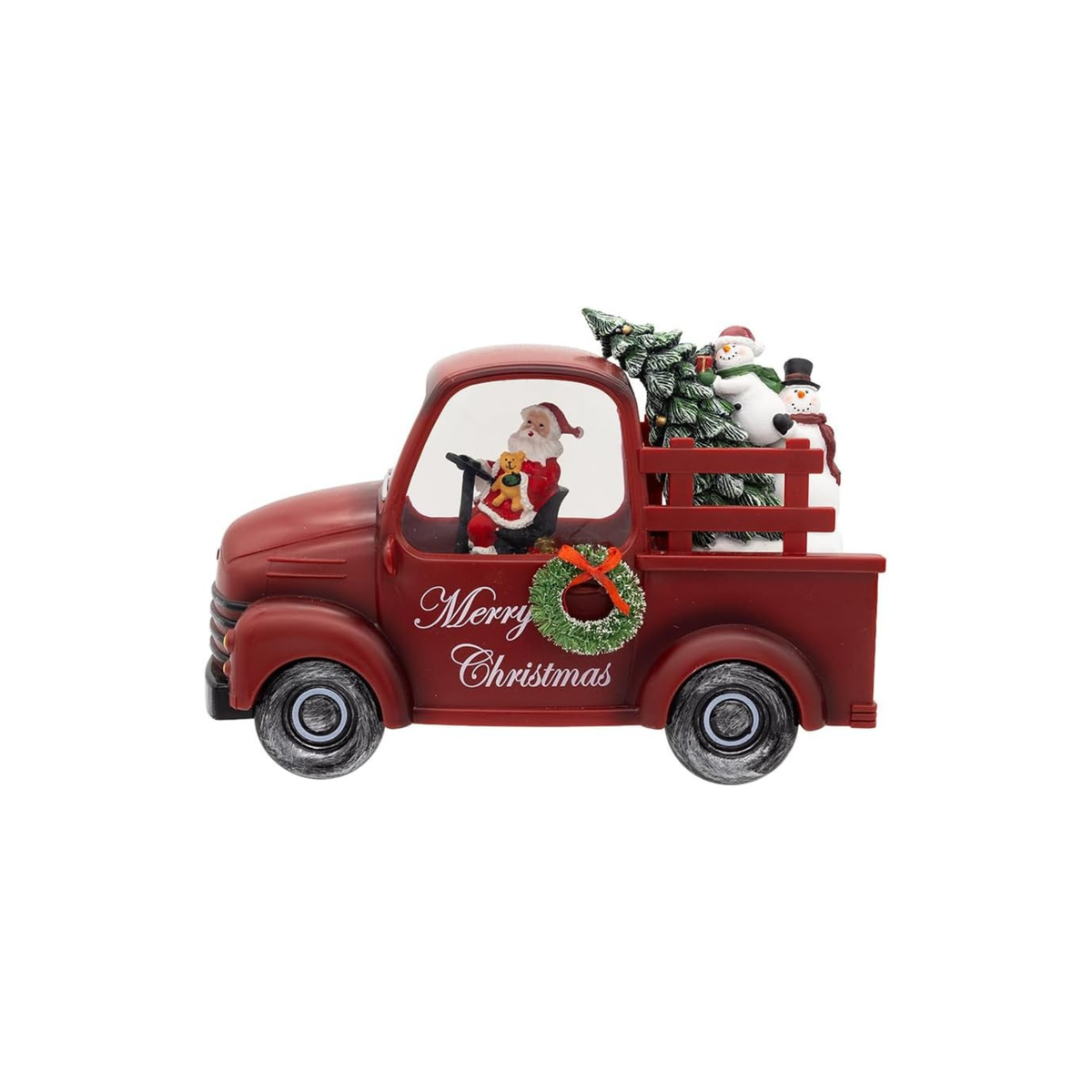 Kurt Adler USB LED Santa & Christmas Tree Truck Water Globe, 6.5in