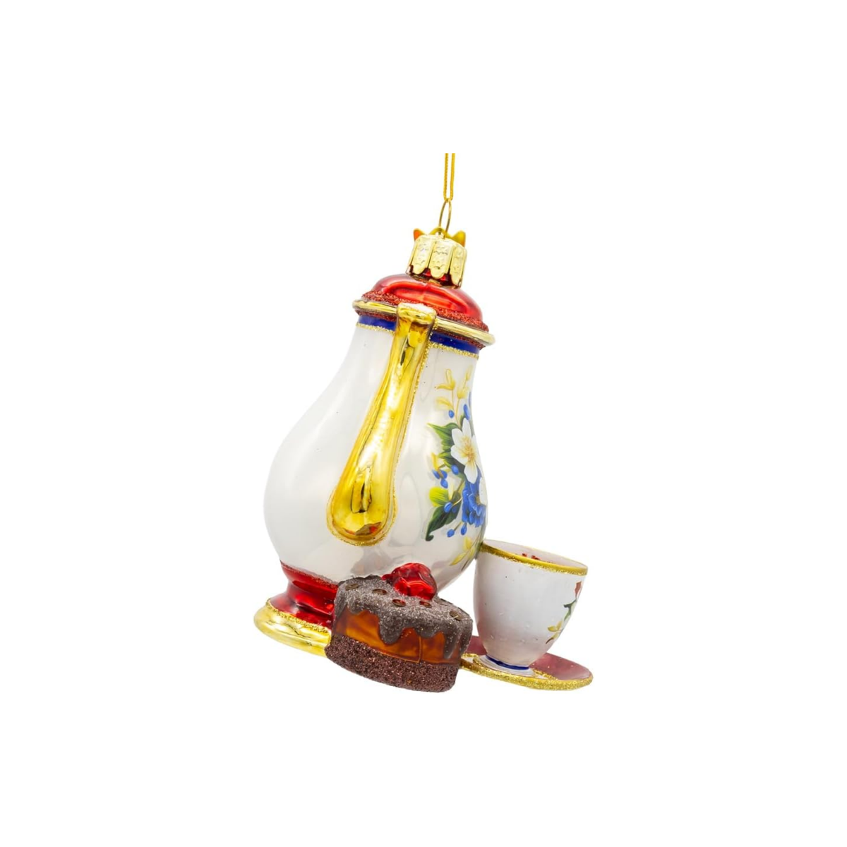 Kurt Adler Noble Gems Glass Ornament Collection for Christmas Tree, Tea Set