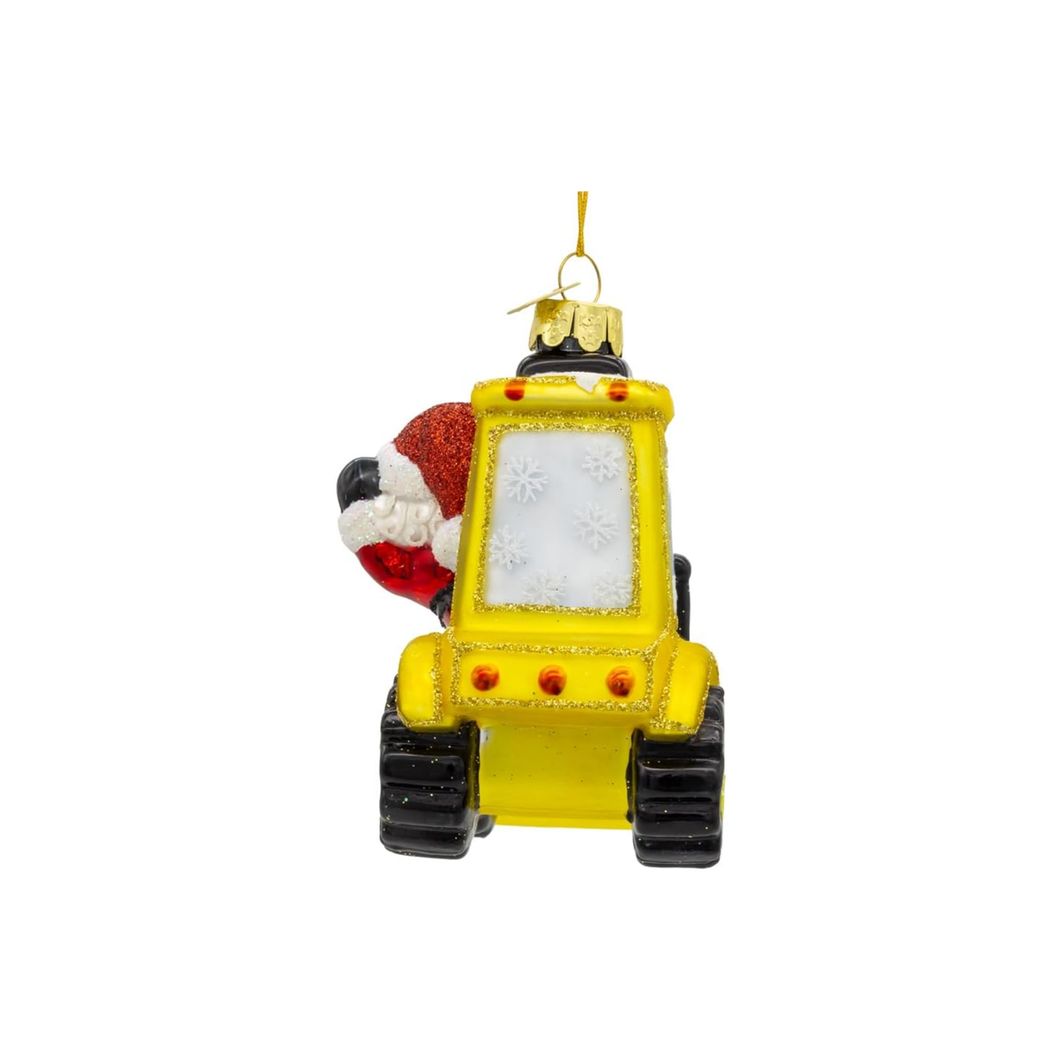 Kurt Adler Noble Gems Glass Ornament Collection, Santa in a Bulldozer
