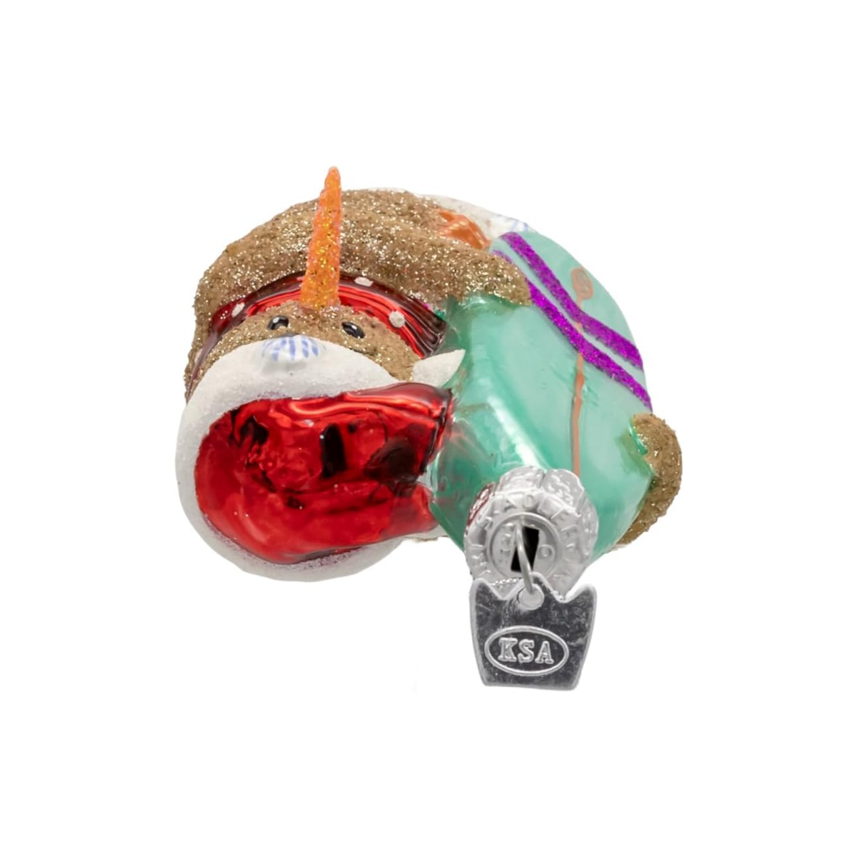 Kurt Adler Noble Gems Glass Ornament Collection, Surfing Beach Snowman