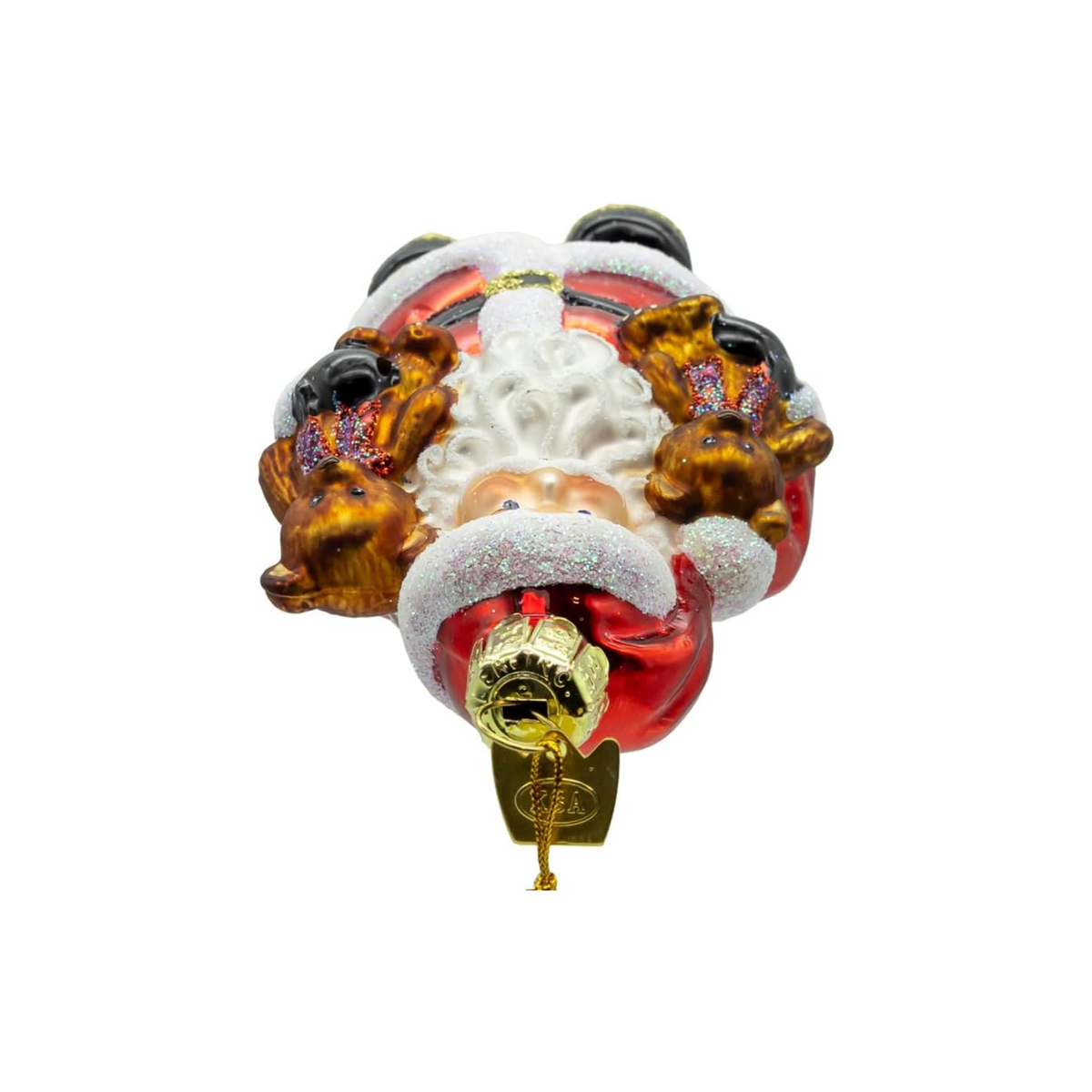 Kurt Adler Noble Gems Glass Ornament Collection, Santa Holding Teddy Bears