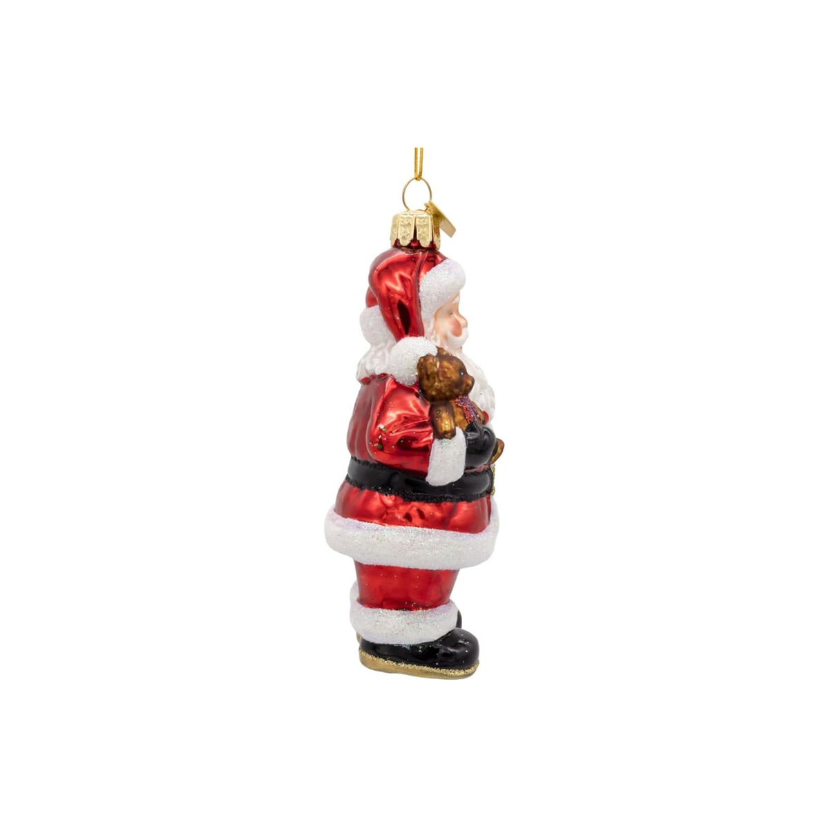 Kurt Adler Noble Gems Glass Ornament Collection, Santa Holding Teddy Bears