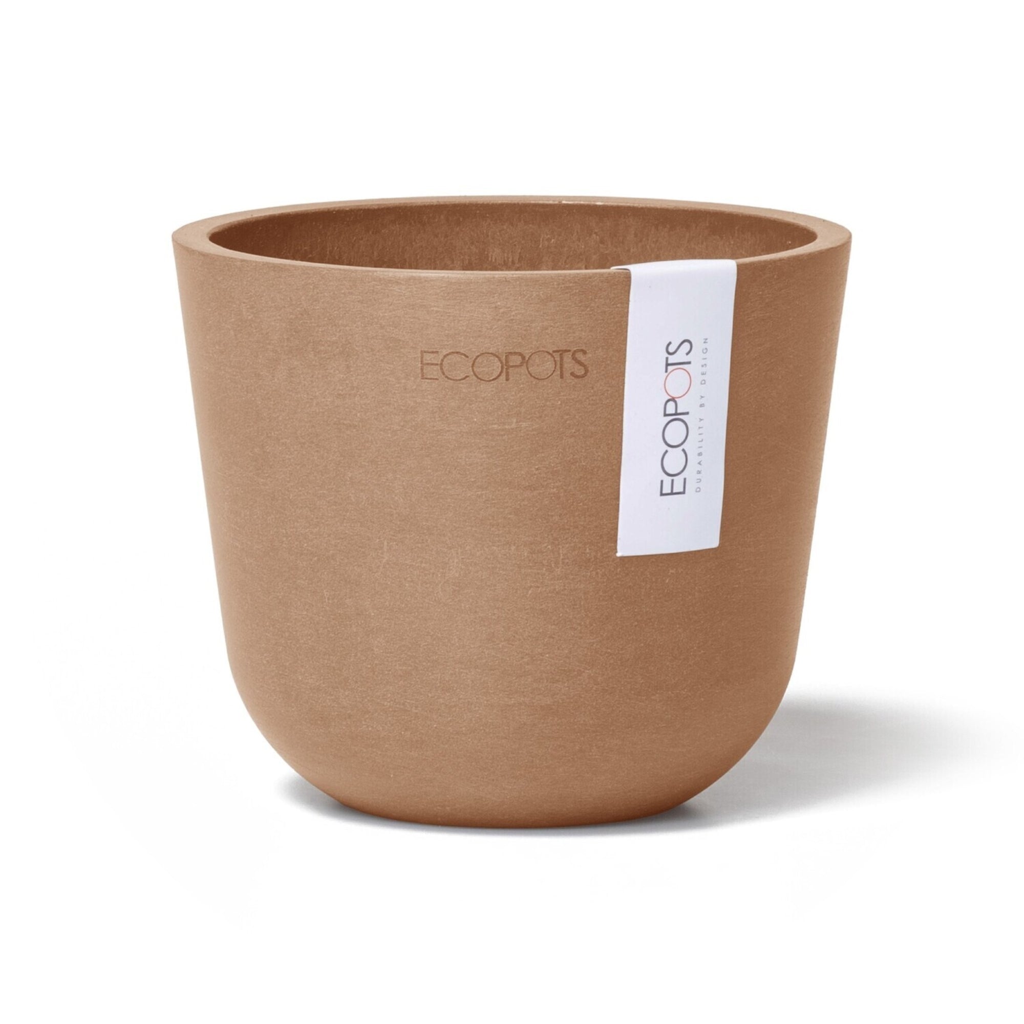 Ecopots Oslo Durable Modern Round Indoor/Outdoor Recycled-Based Composite Flower Pot Planter