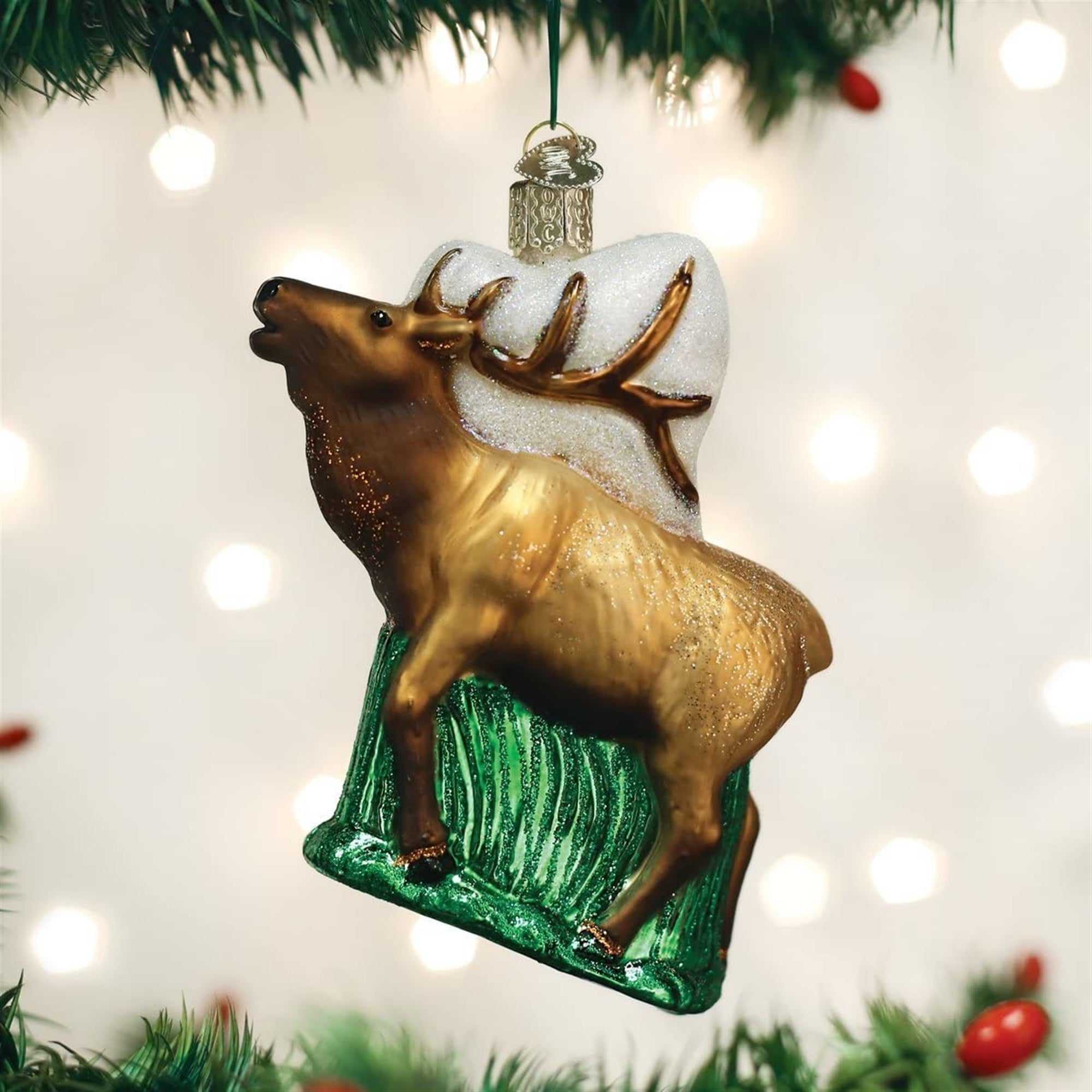 Old World Christmas Blown Glass Ornament for Christmas Tree, Elk