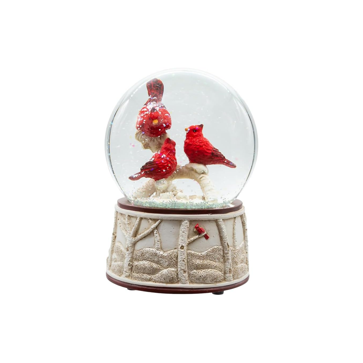 Kurt Adler Wind Up Musical Water Globe, Cardinals, 5.5in