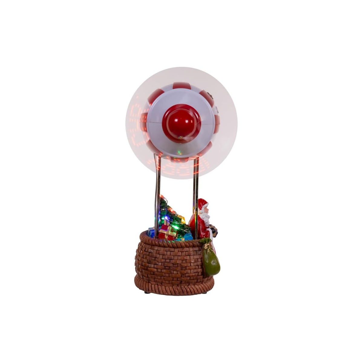 Kurt Adler LED Musical Santa Hot Air Balloon Motion Figurine, 8in