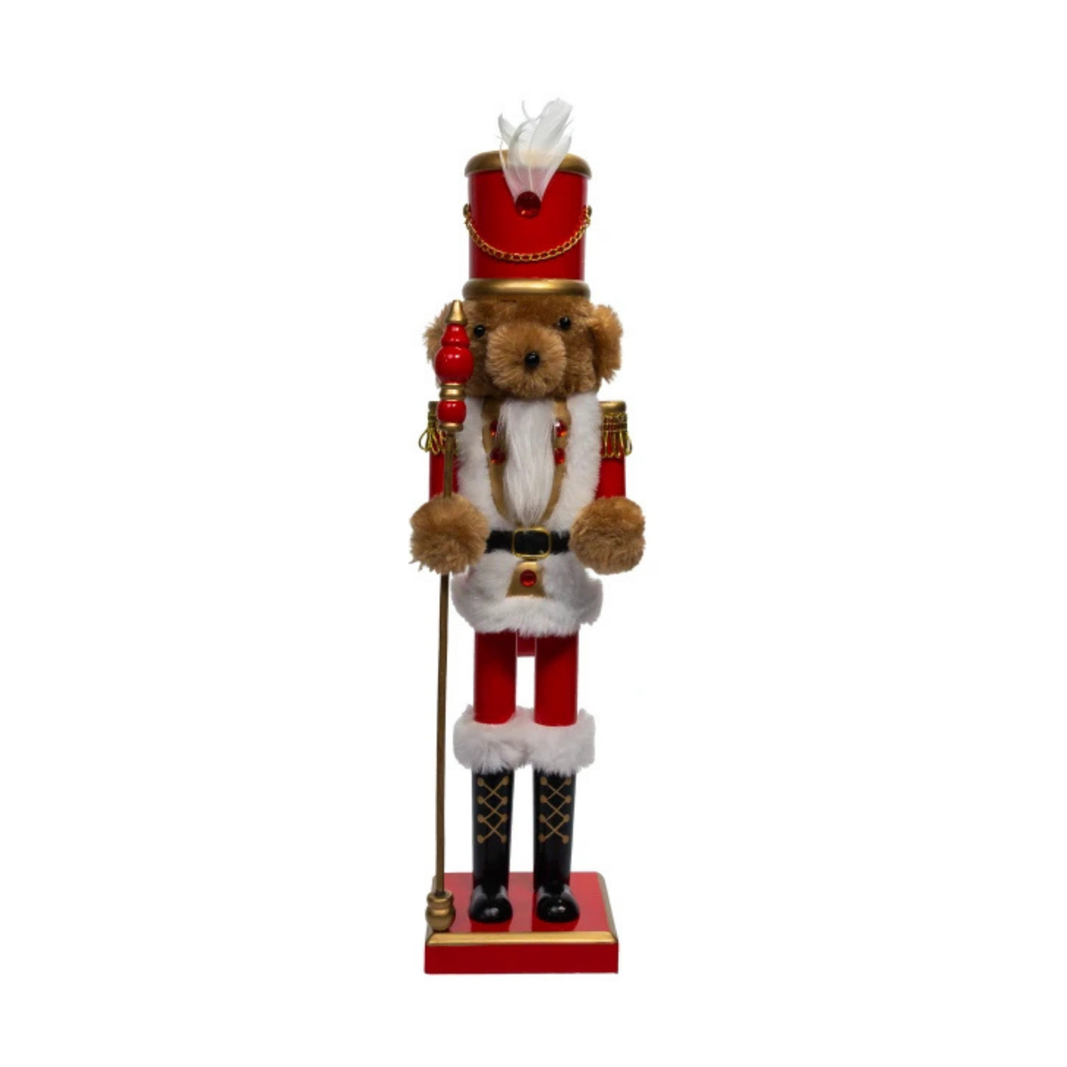 Kurt Adler Teddy Bear Soldier Nutcracker, 15in