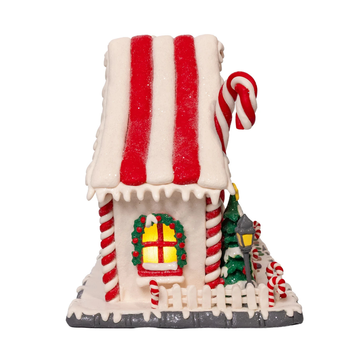 Kurt Adler LED Candy Cane Lane House, 10.5in