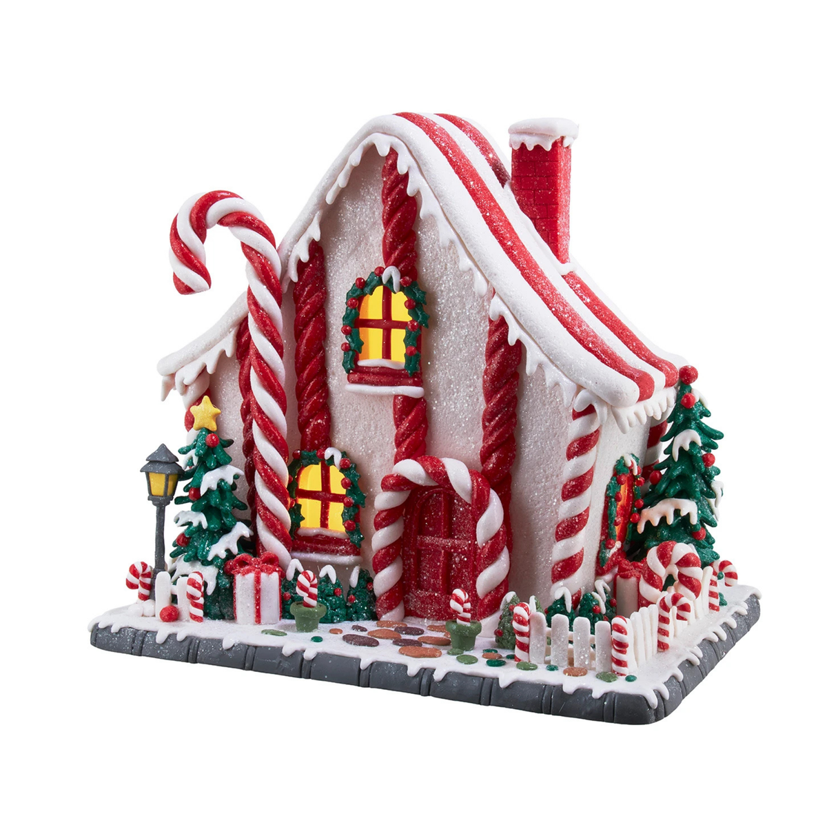 Kurt Adler LED Candy Cane Lane House, 10.5in