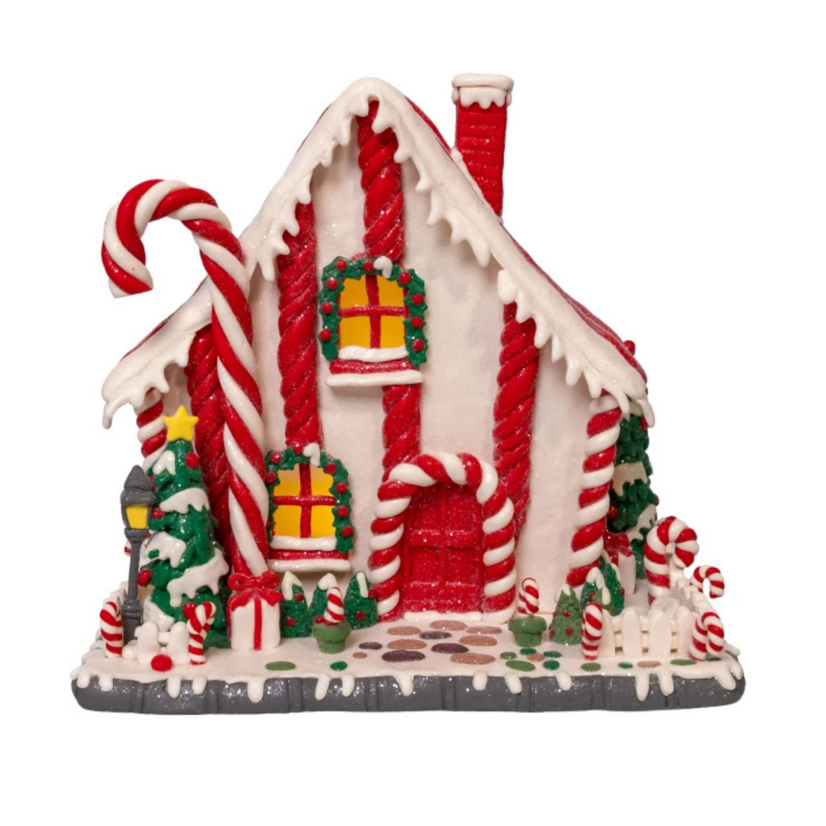Kurt Adler LED Candy Cane Lane House, 10.5in