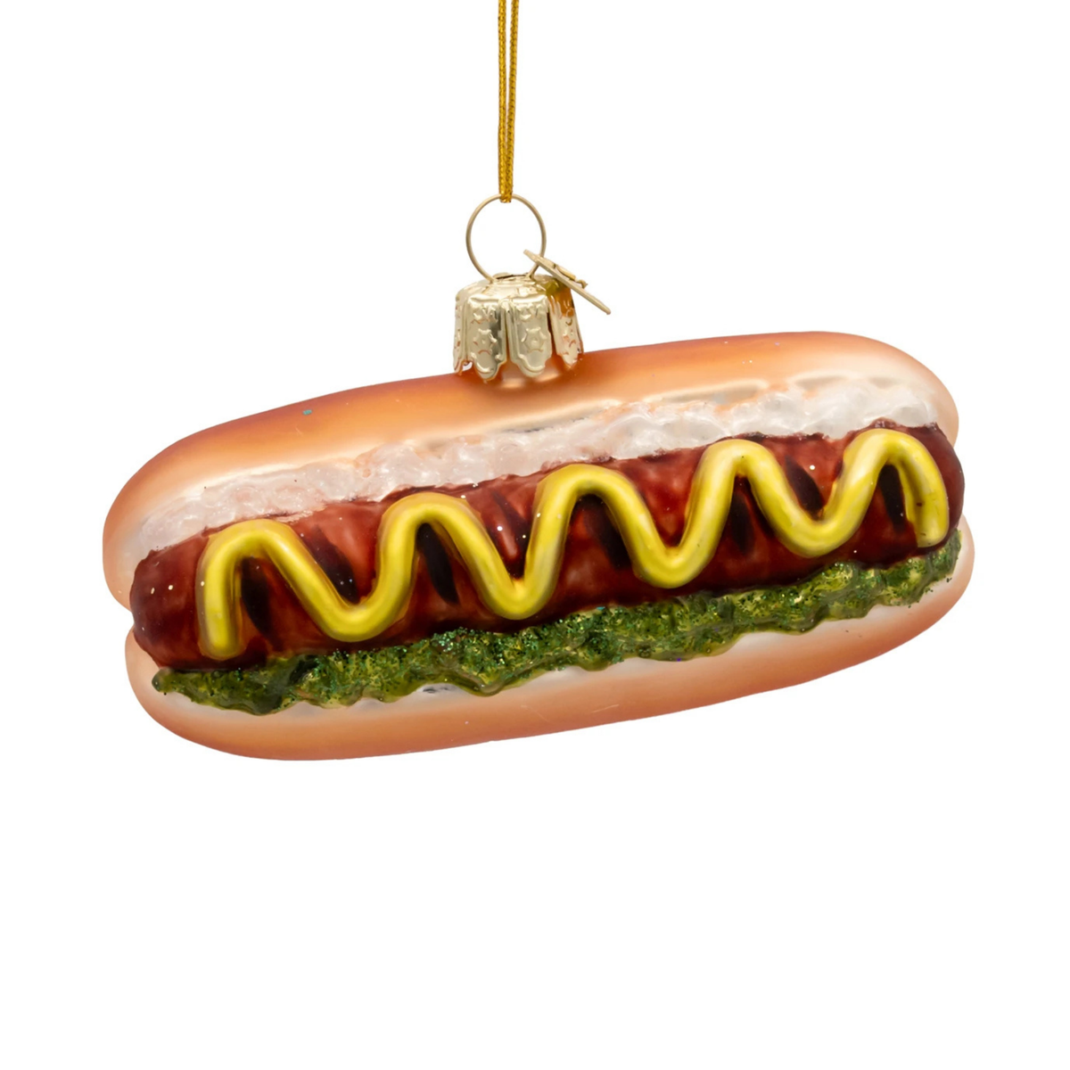 Kurt Adler Noble Gems Glass Ornament Collection for Tree, Hot Dog, 4in
