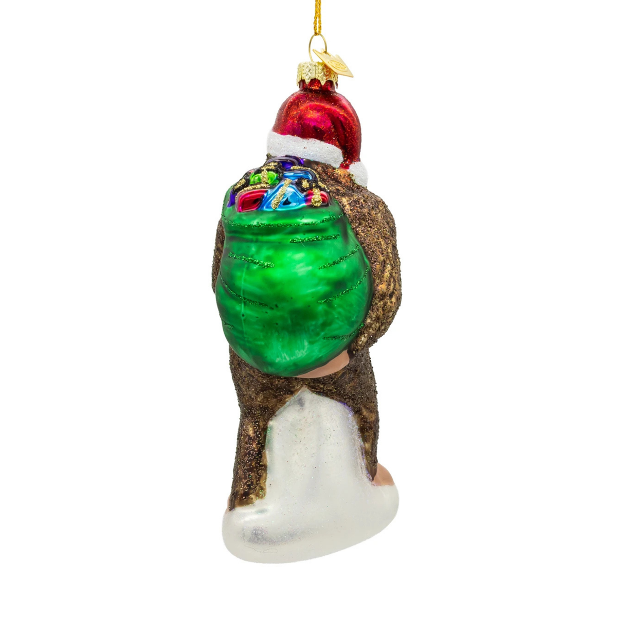 Kurt Adler Noble Gems Glass Ornament Collection, Bigfoot with Gifts, 5.5in