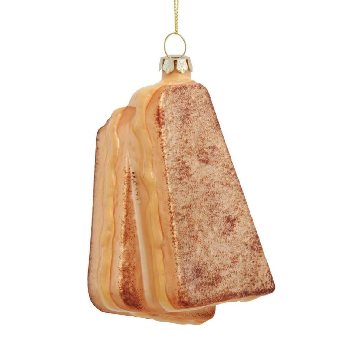 Kurt Adler Glass Ornament for Christmas Tree, Grilled Cheese Sandwich, 4in