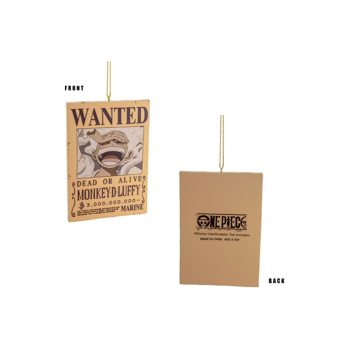Kurt Adler Officially Licensed One Piece Christmas Ornament, Luffy Poster
