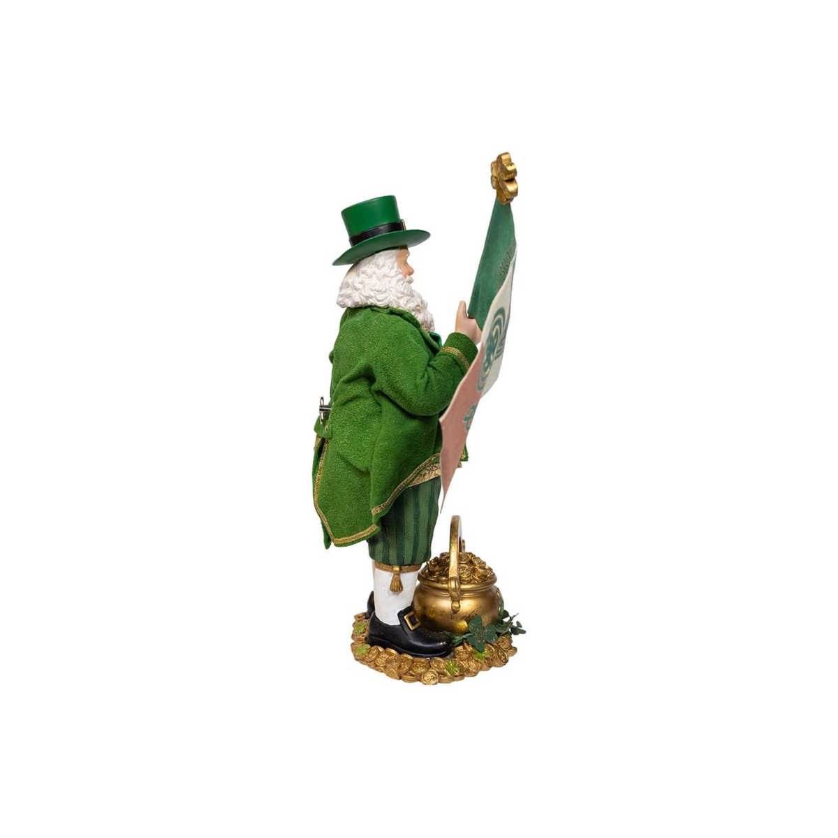 Kurt Adler Musical Fabriche Christmas Figurine Collection, Irish Santa, 11in