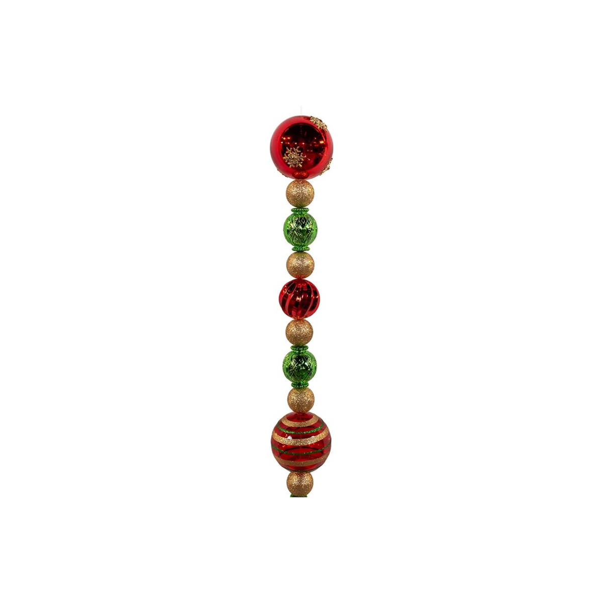 Kurt Adler Christmas Decoration, Jumbo Ball Garland, Red, Gold & Green, 6ft