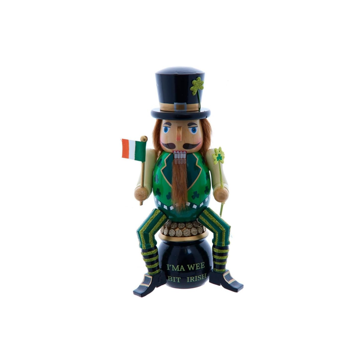 Kurt Adler Wooden Nutcracker Collection, Wee Bit Irish, 11.5in
