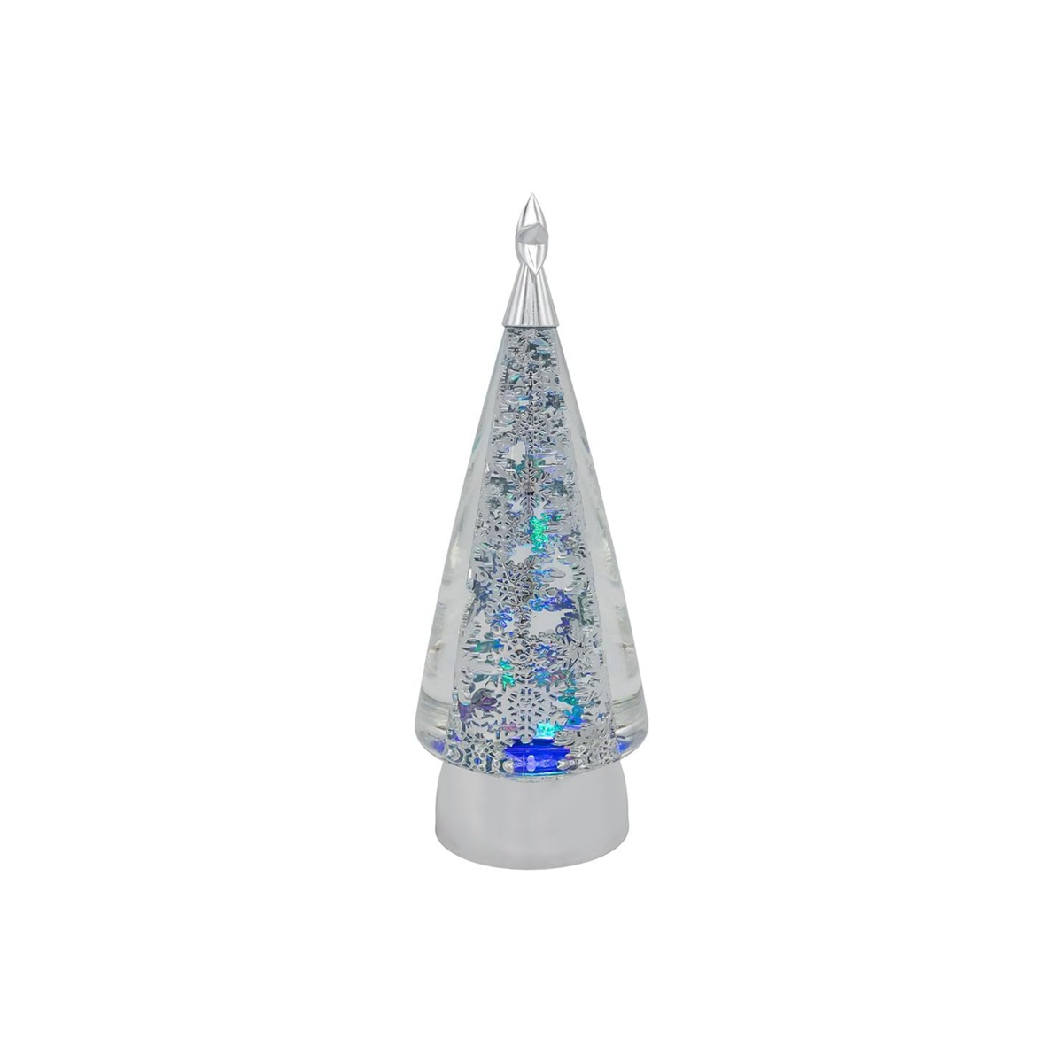 Kurt Adler Light Up Christmas Tree Figurine with Spinning Glitter, 12in