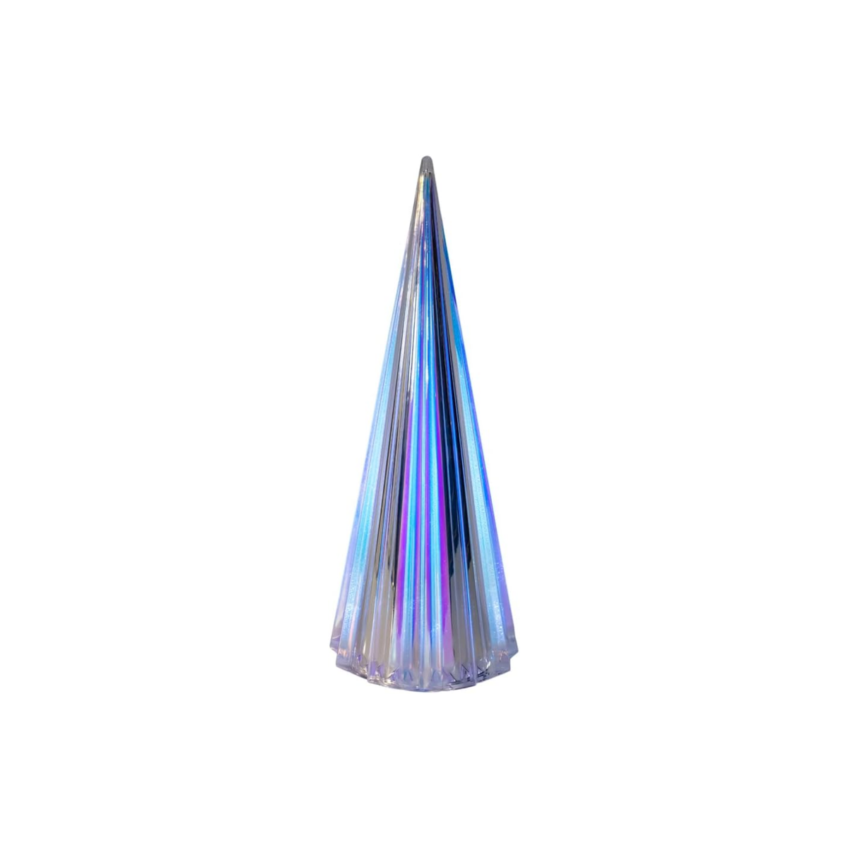 Kurt Adler Light Up Christmas Cone Tree Figurine, Cool White, 14in