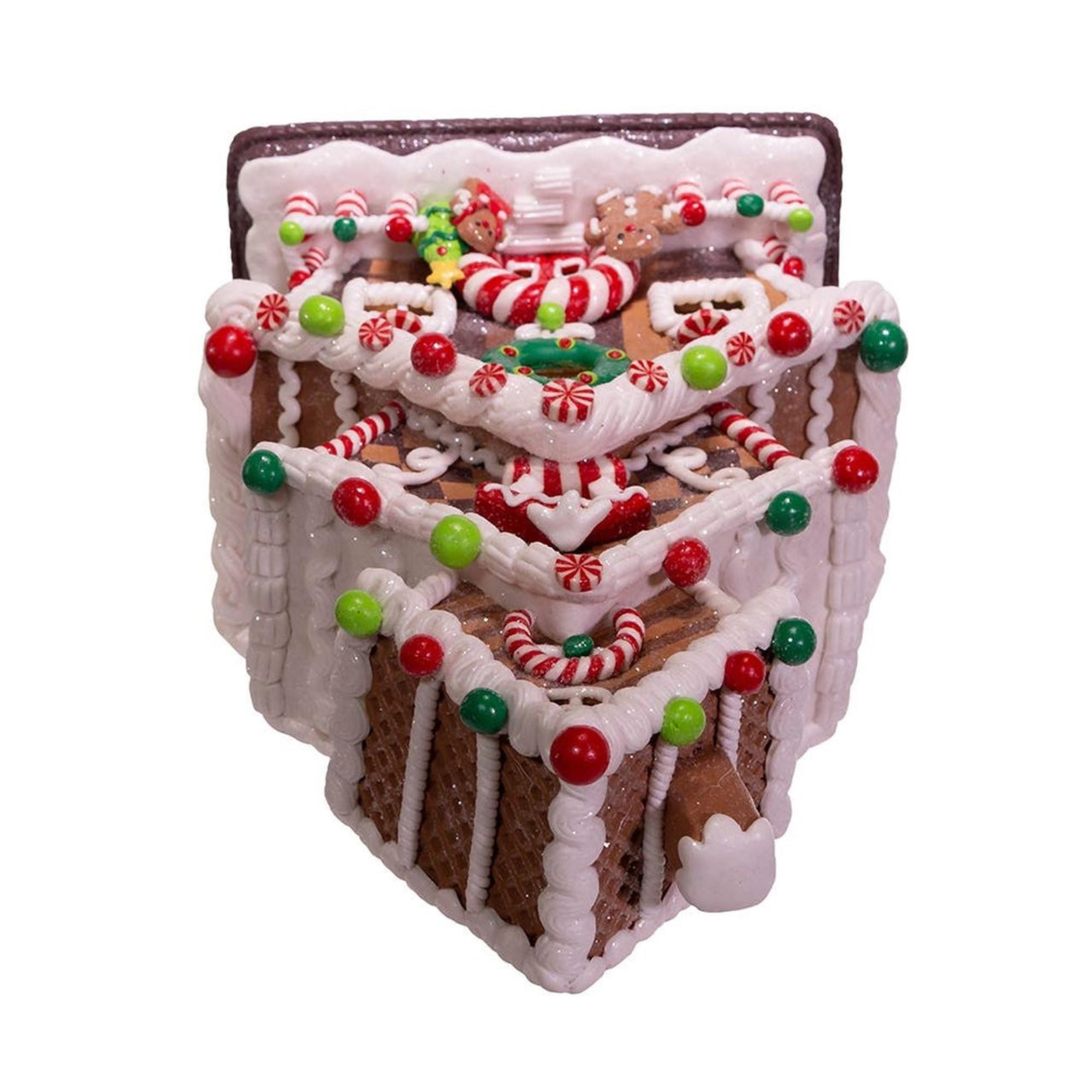 Kurt Adler Battery Operated LED-Lit 3-Layer Gingerbread Cookie House, 13"