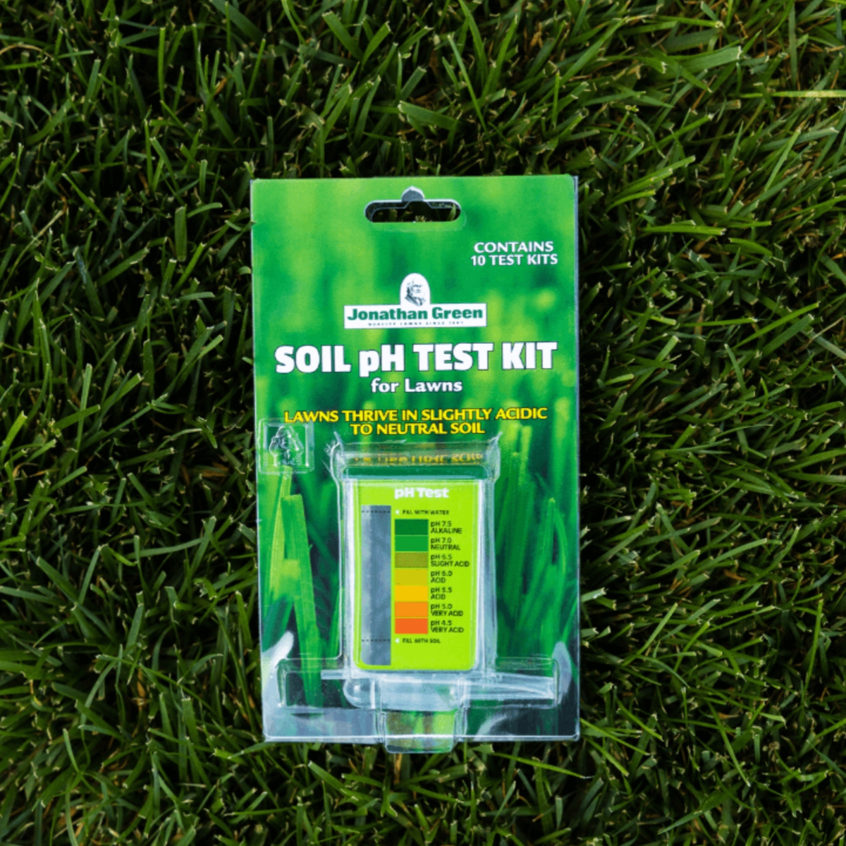 Jonathan Green Soil pH Test Kit for Lawns with Color Chart, Contains 10 Tests