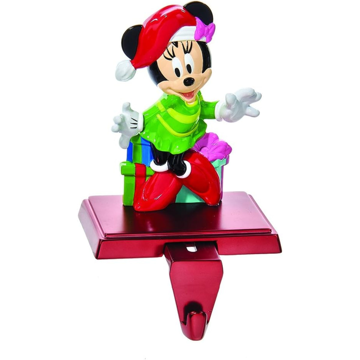 Kurt Adler Disney Metal Stocking Holder with Retractable Hook, Minnie Mouse