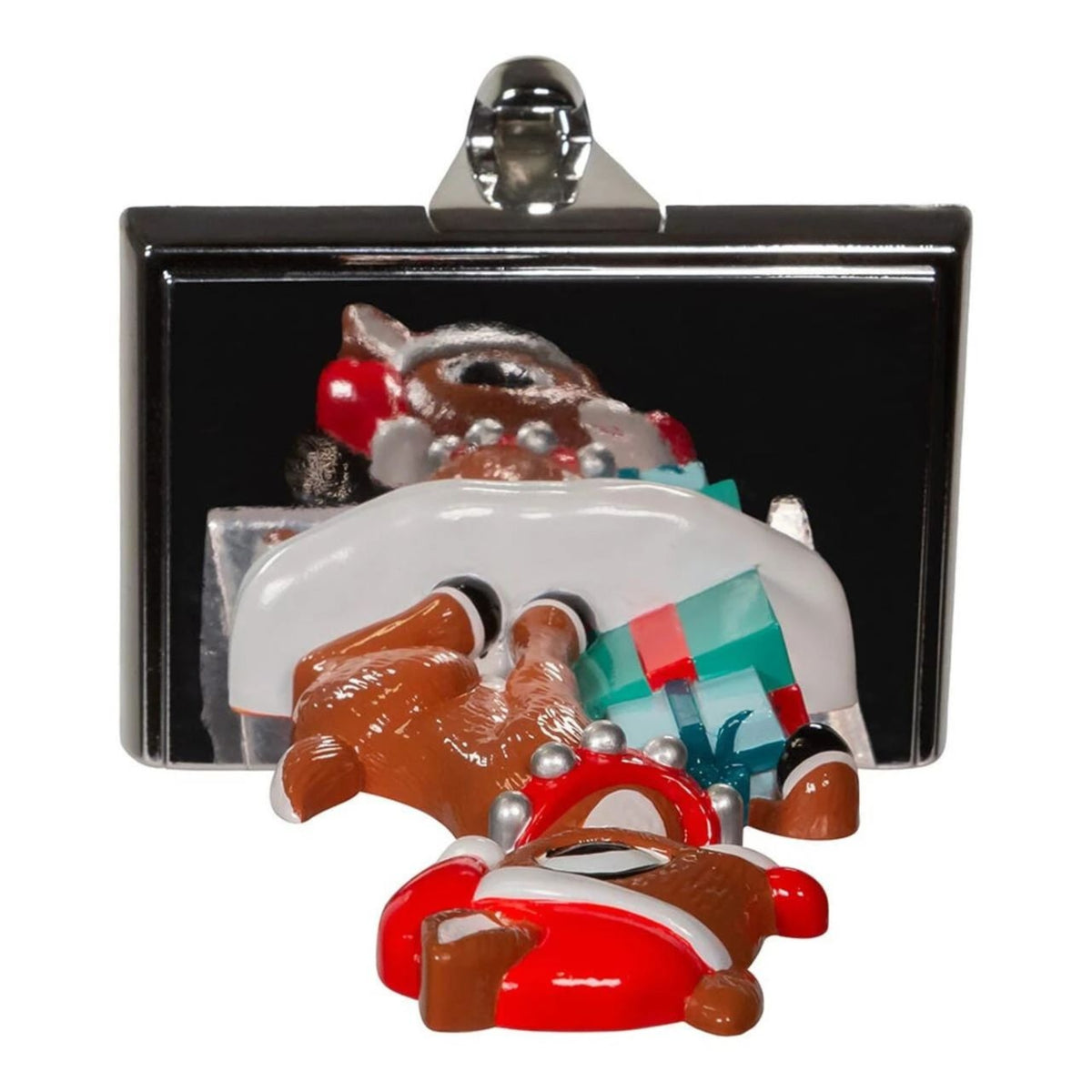 Kurt Adler Stocking Holder, Rudolph the Red Nose Reindeer with Presents