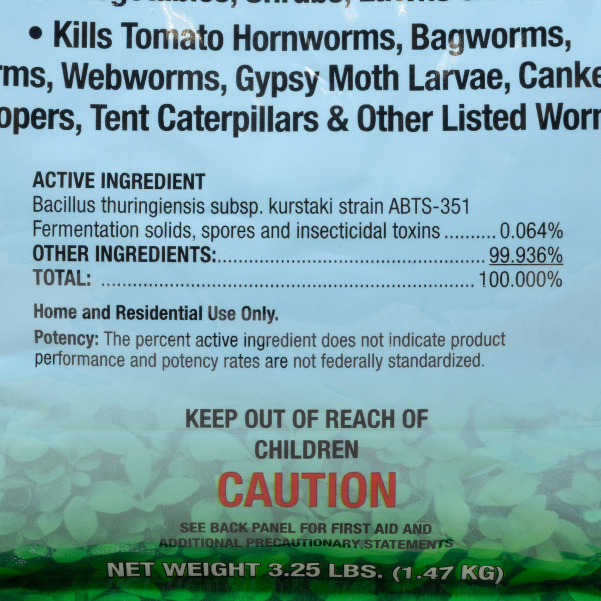 Fertilome Dipel Dust Biological Insecticide for Backyard Lawns and Gardens