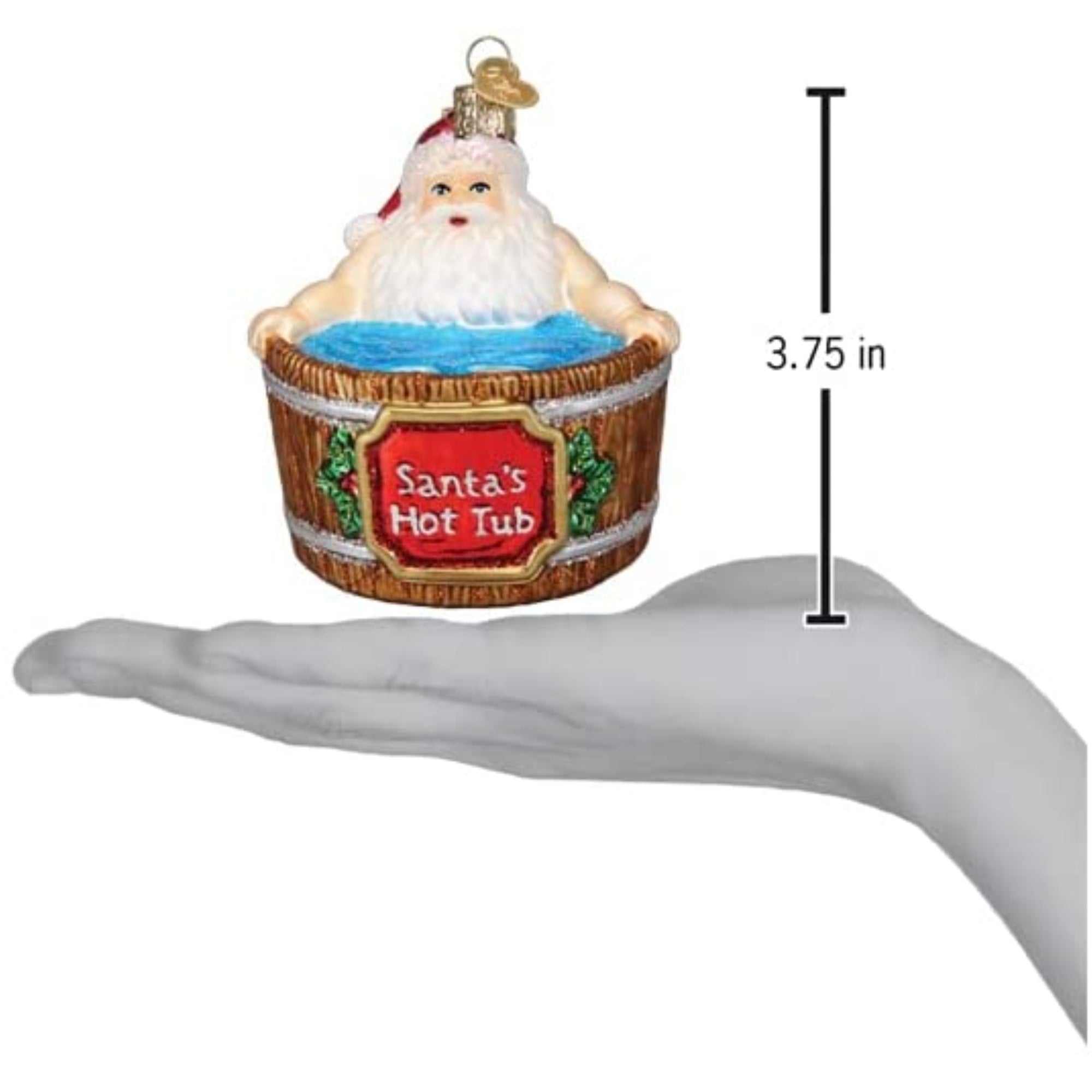 Old World Christmas Blown Glass Ornament for Christmas Tree, Santa's Hot Tub