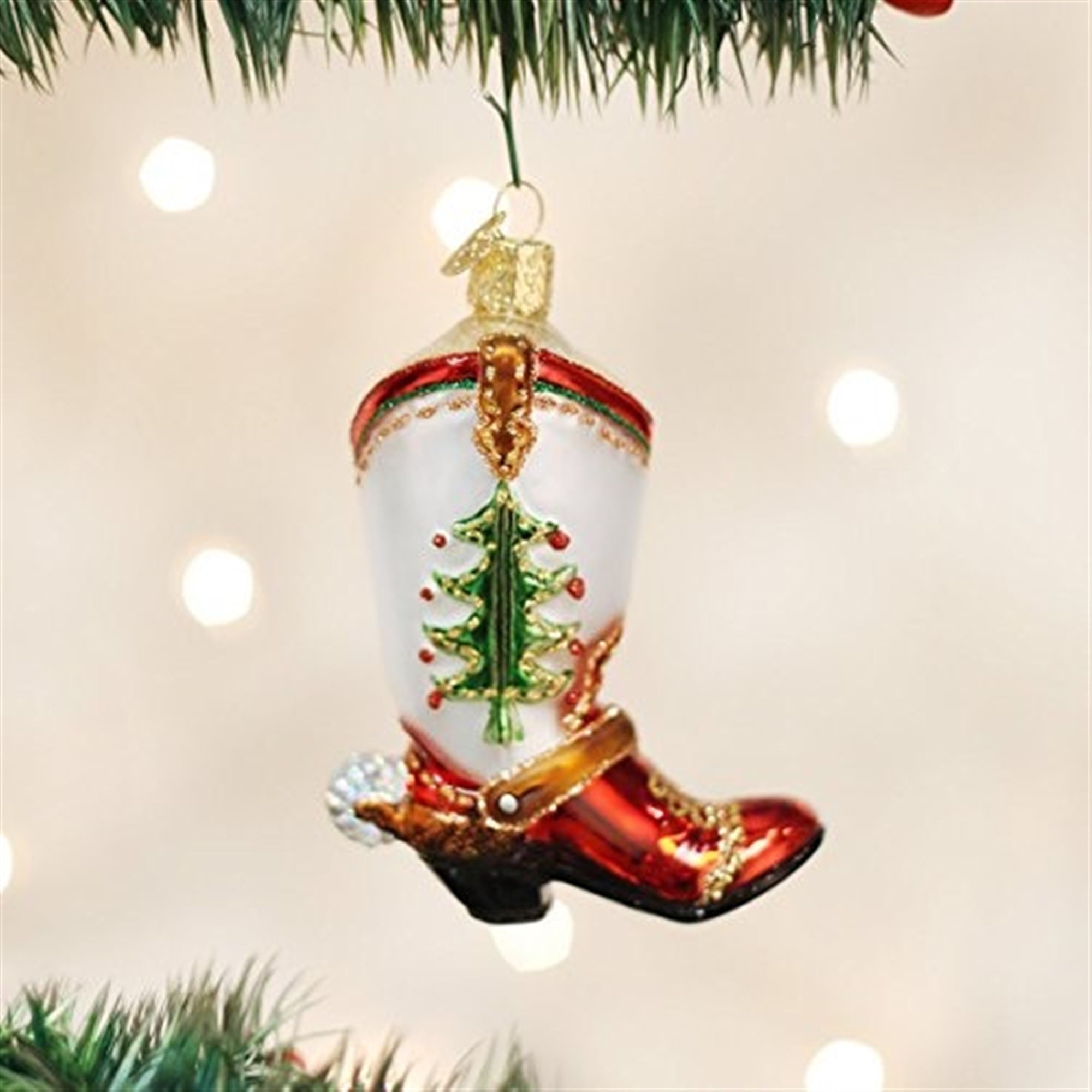 Old World Christmas Blown Glass Ornament for Christmas Tree, Cowboy Boot