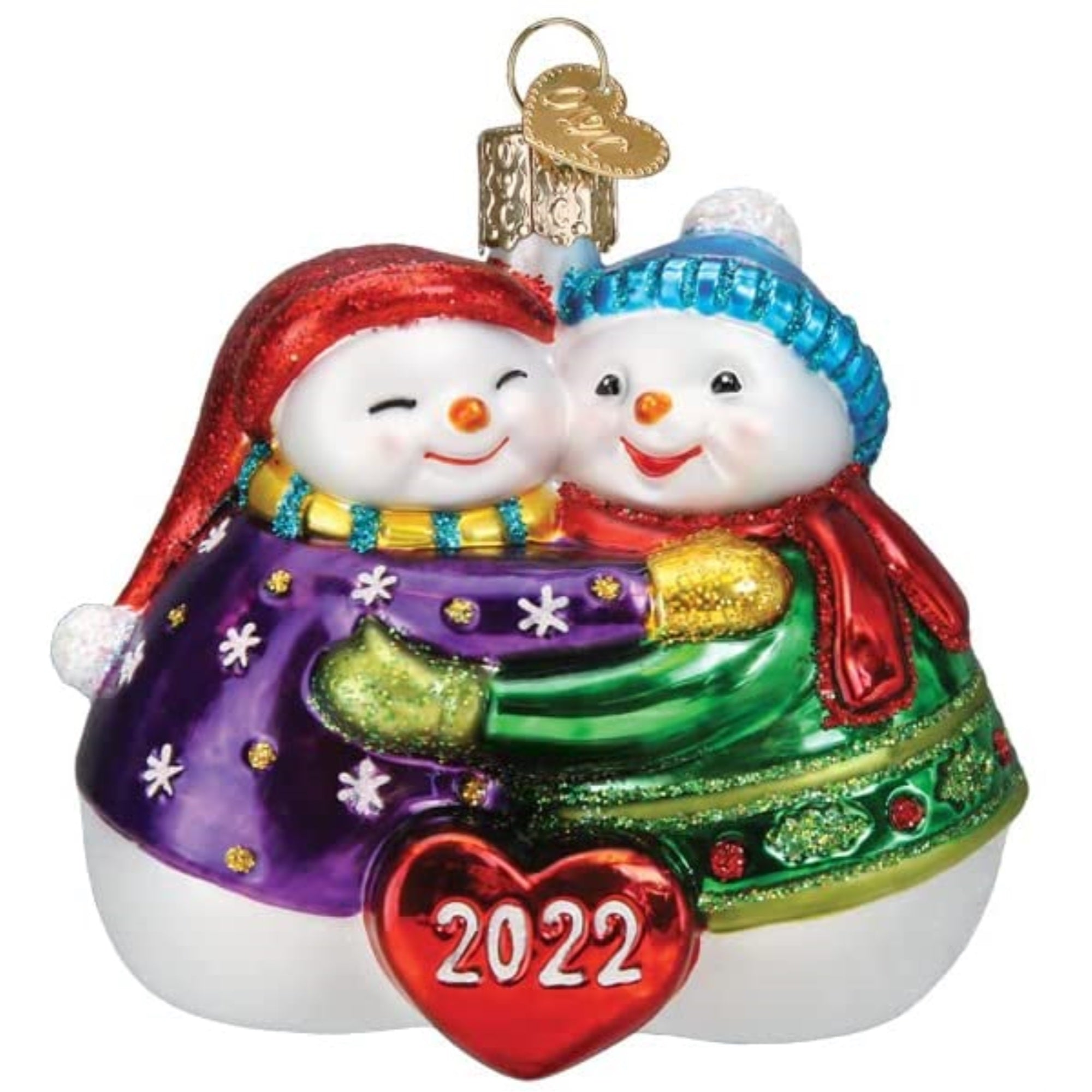 Old World Christmas Blown Glass Ornament for Christmas Tree, 2022 Together Again