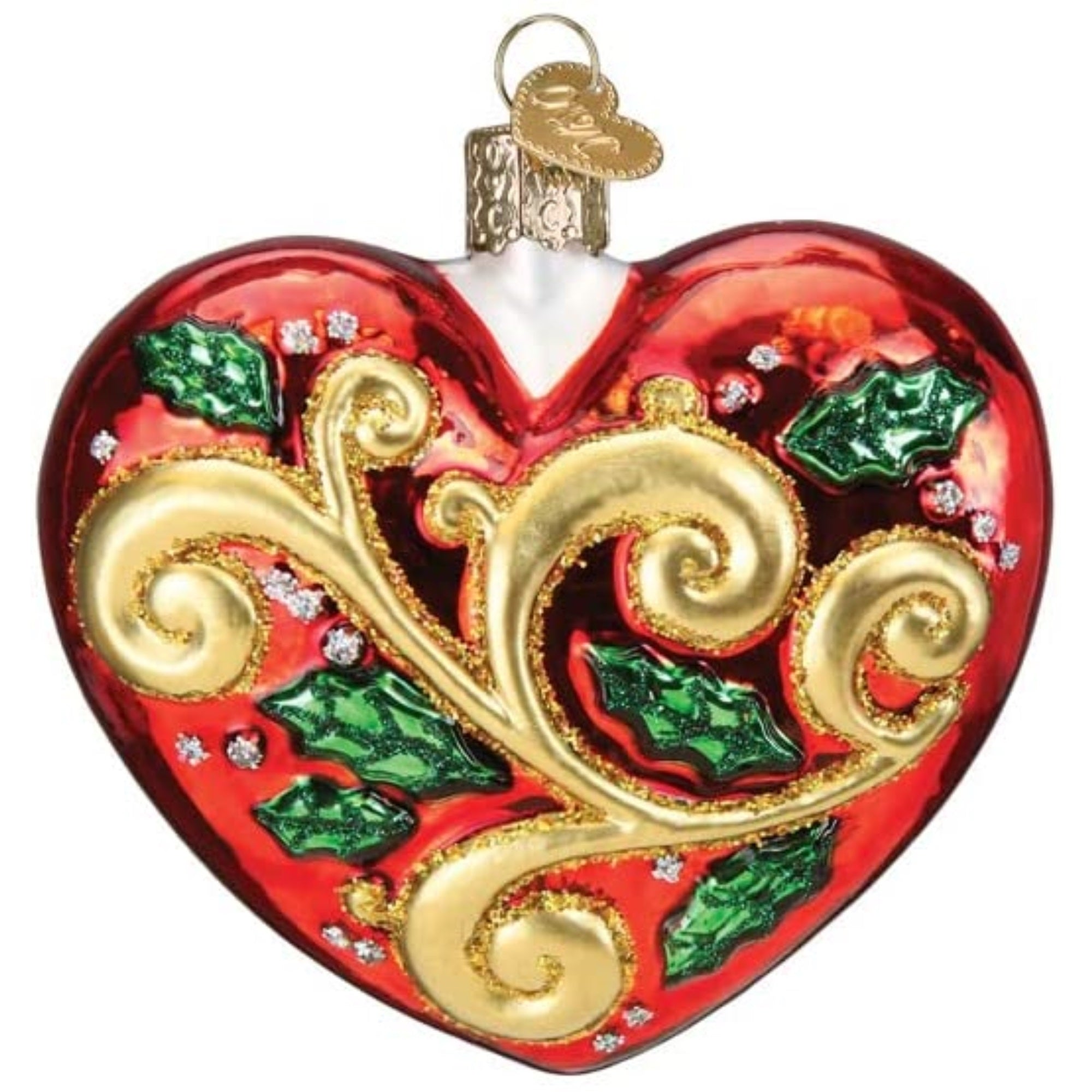 Old World Christmas Blown Glass Ornament for Christmas Tree, First Christmas 2022 Heart