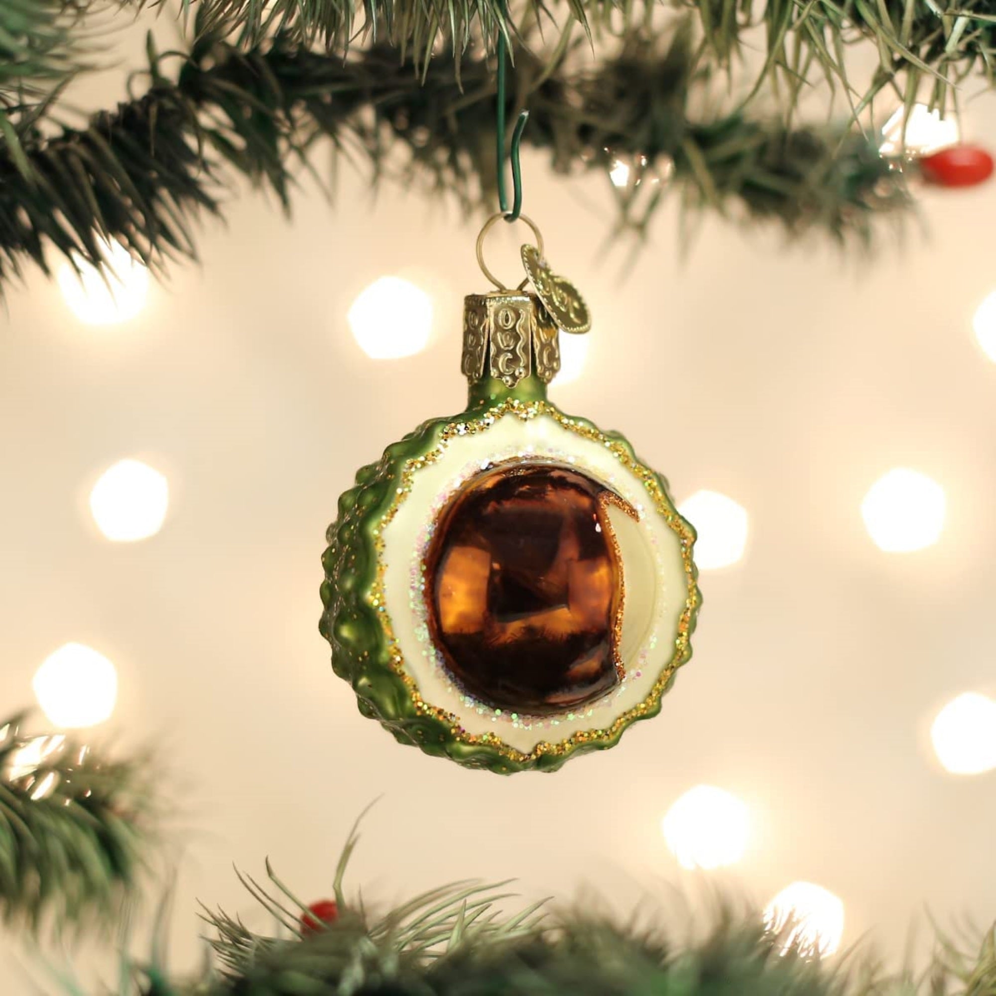 Old World Christmas Blown Glass Ornament for Christmas Tree, Chestnut