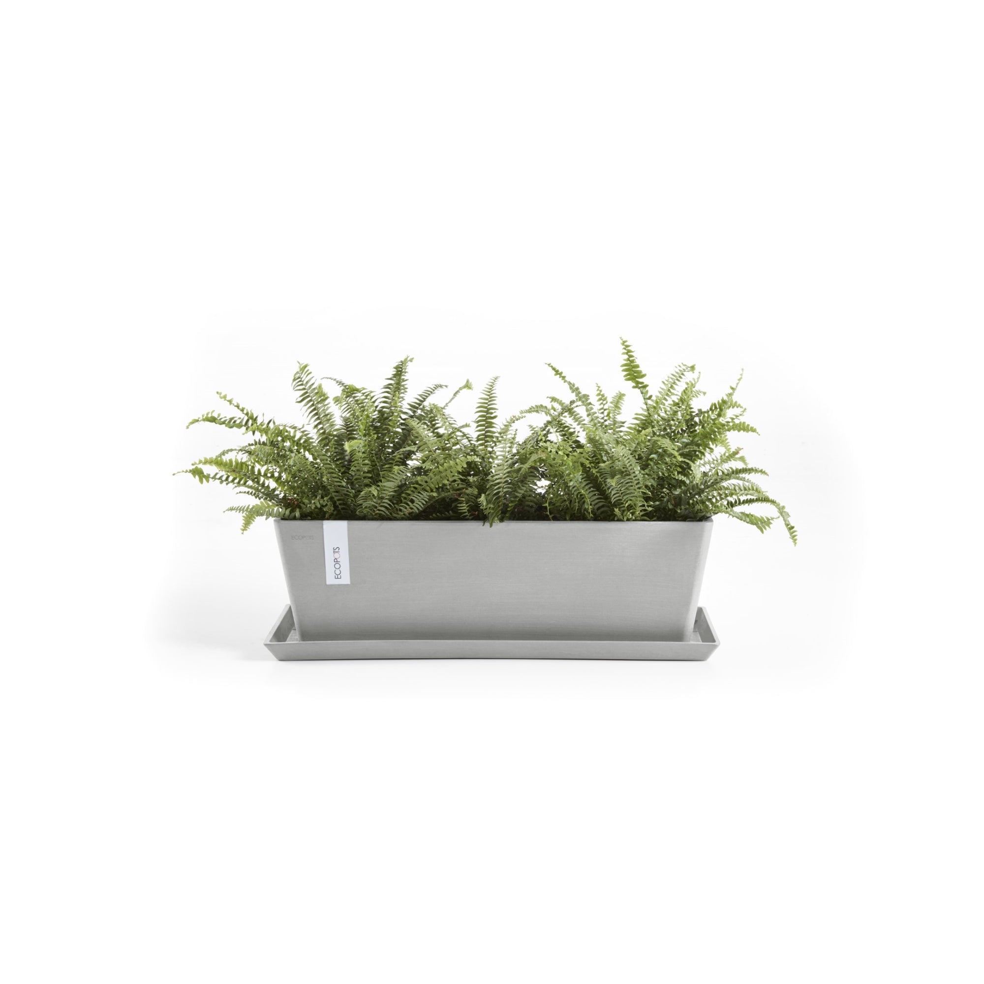 Ecopots Bruges Durable Modern Rectangular Indoor/Outdoor Recycled-Based Composite Flower Pot Planter