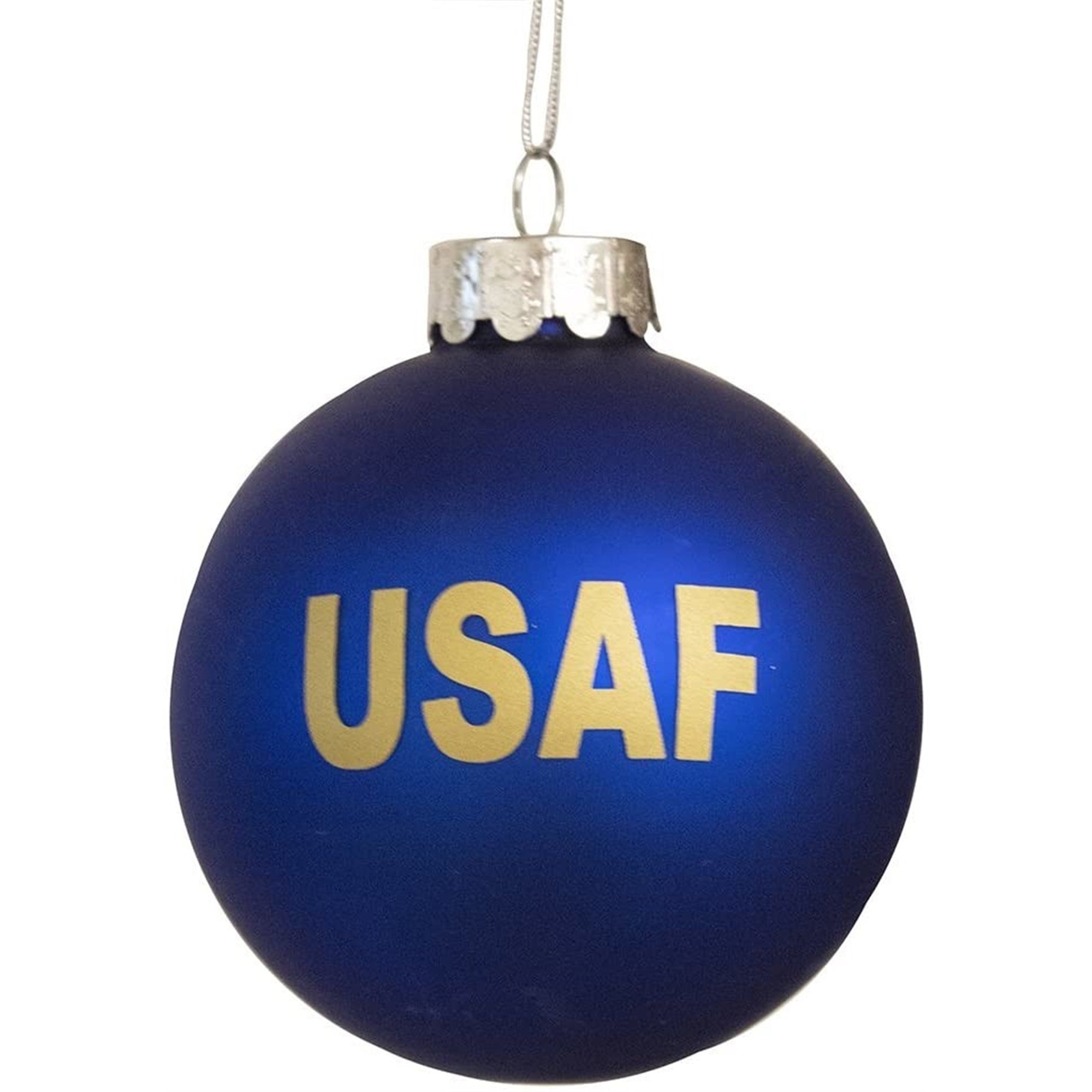 Kurt Adler Two-Sided Glass Ball Ornament, United States Navy Emblem, 3"