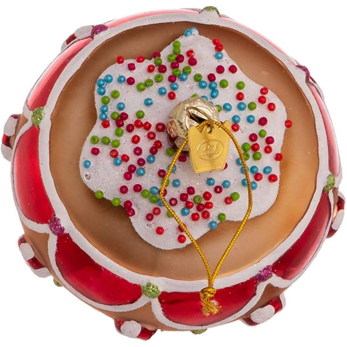 Kurt Adler Nobel Gems Glass Christmas Ornament, Gingerbread Hot Air Balloon