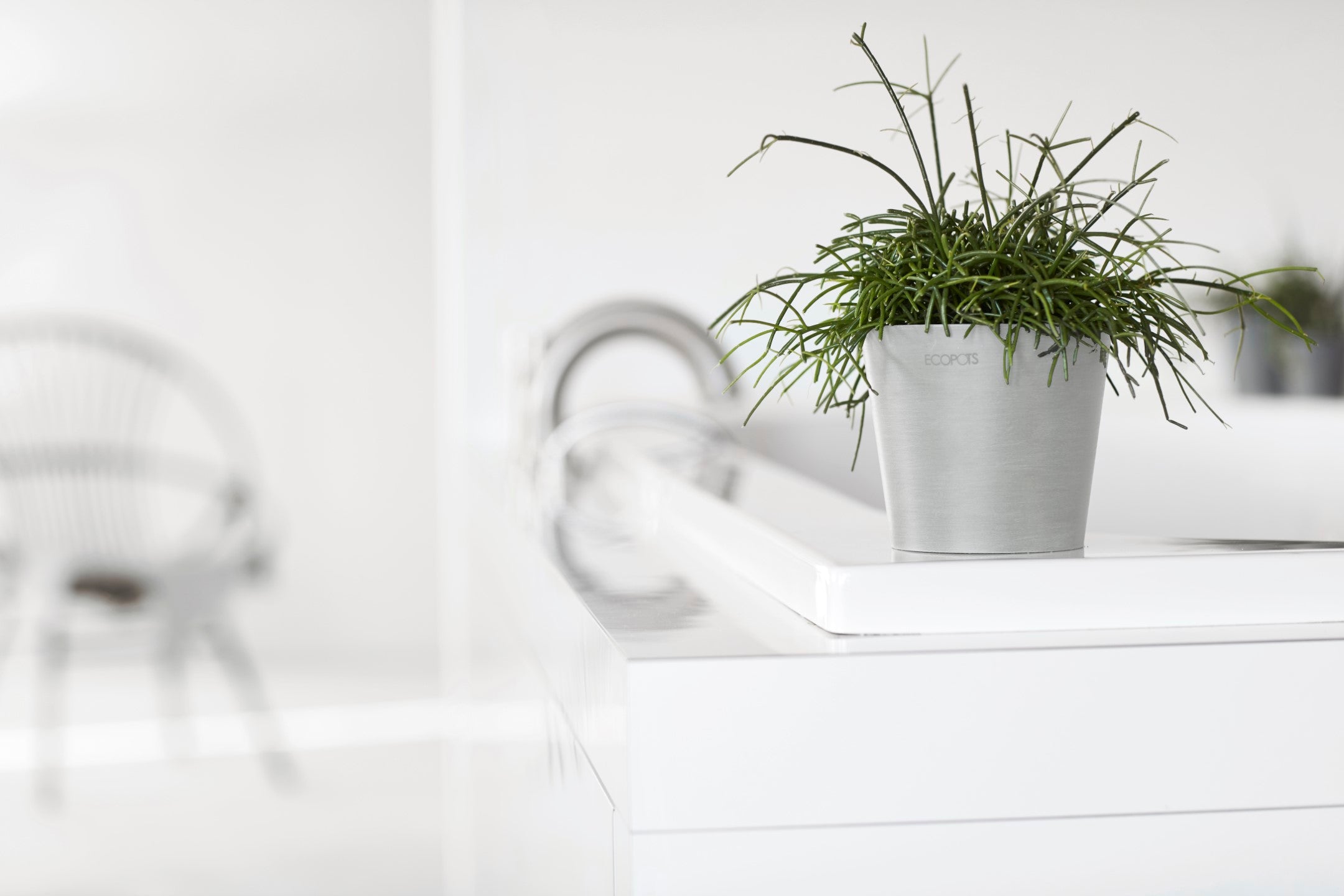 Ecopots Amsterdam Mini Durable Modern Round Recycled-Based Composite Flower Pot Planter