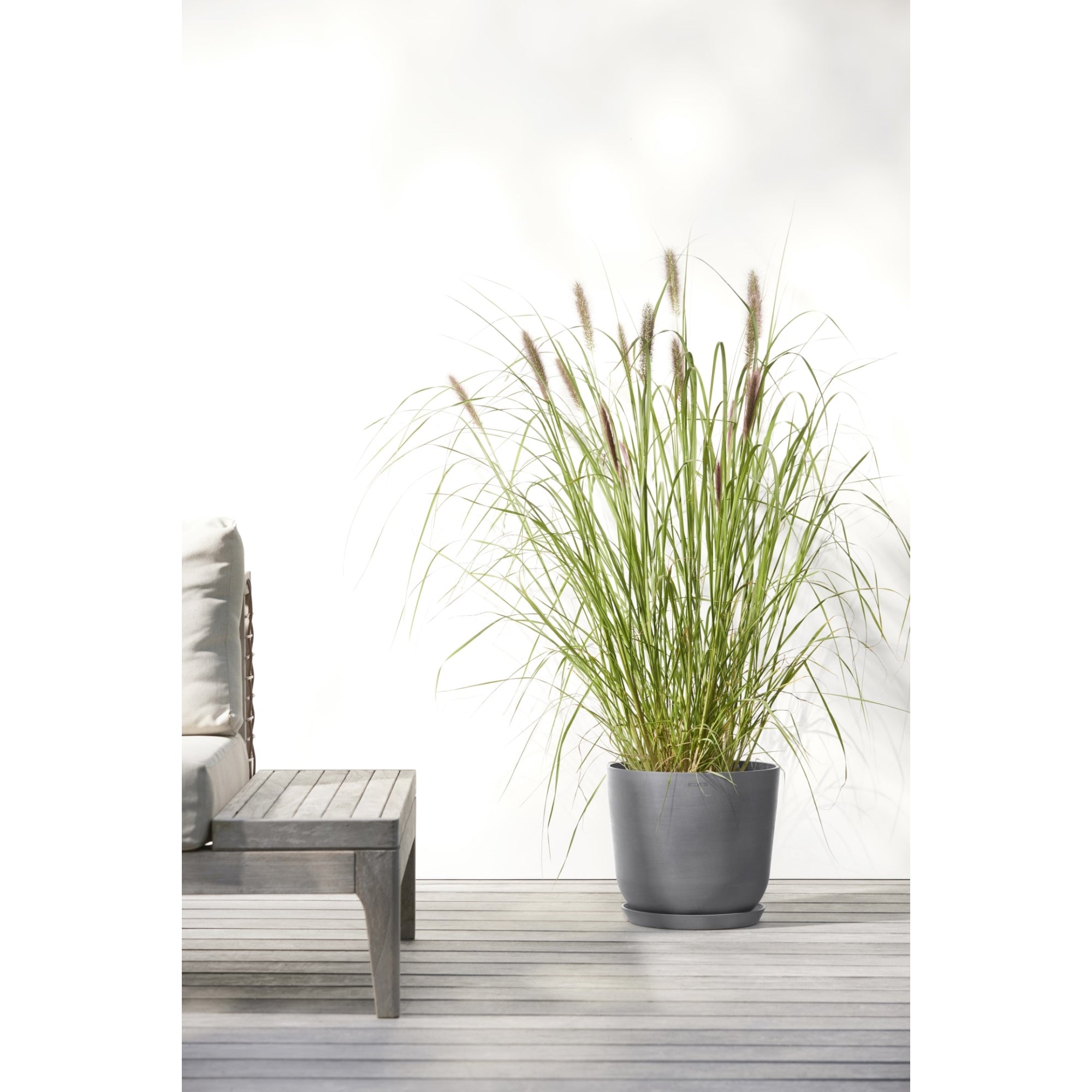 Ecopots Oslo Durable Modern Round Indoor/Outdoor Recycled-Based Composite Flower Pot Planter