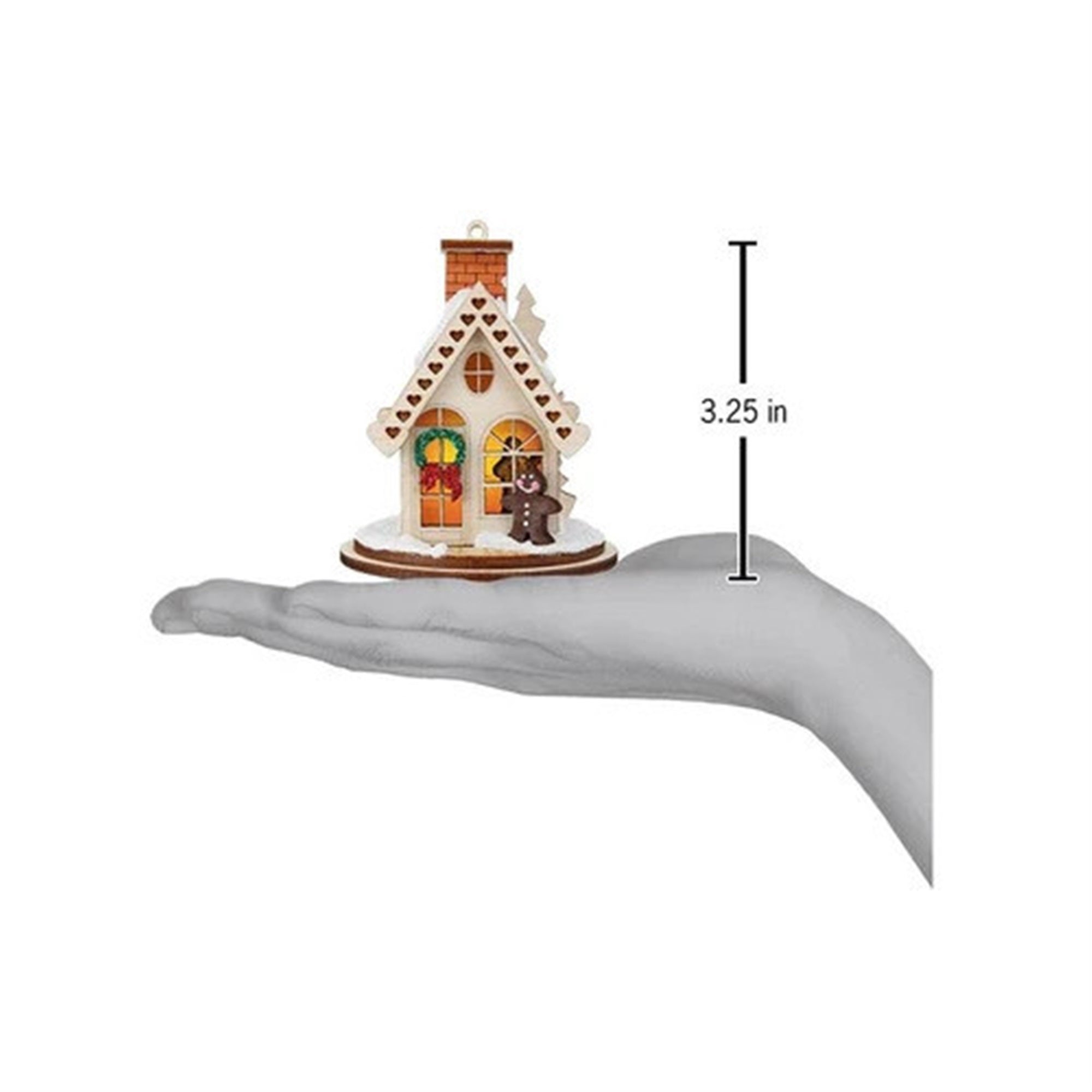 Old World Christmas Ginger Cottage Wooden Ornament for Christmas Tree, Gingerbread Cottage