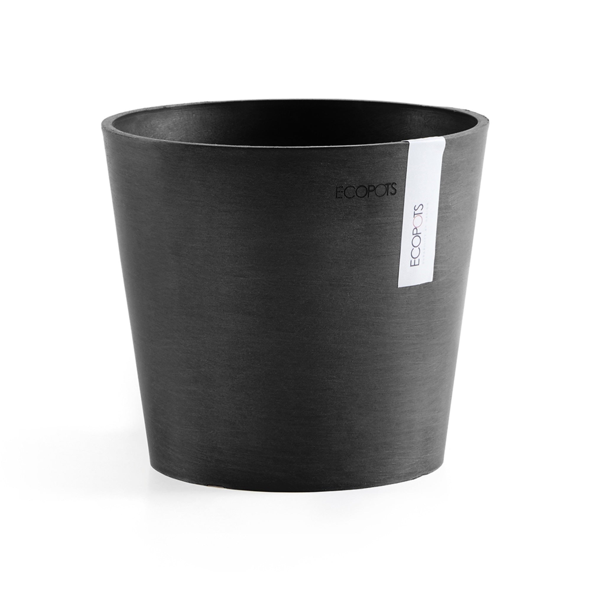 Ecopots Amsterdam Mini Durable Modern Round Recycled-Based Composite Flower Pot Planter