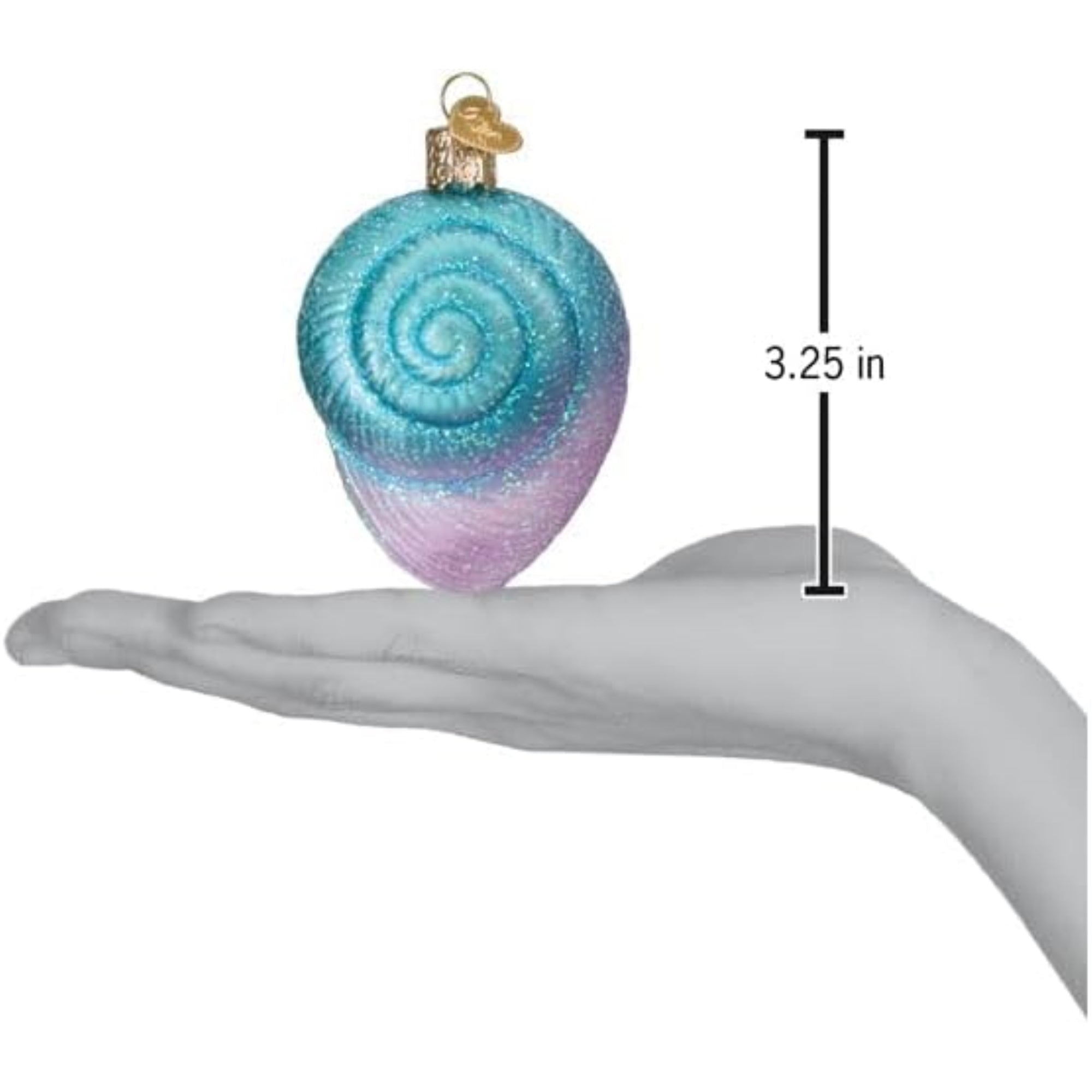 Old World Christmas Blown Glass Ornament for Christmas Tree, Fanciful Spiral Shell (with OWC Gift Box)