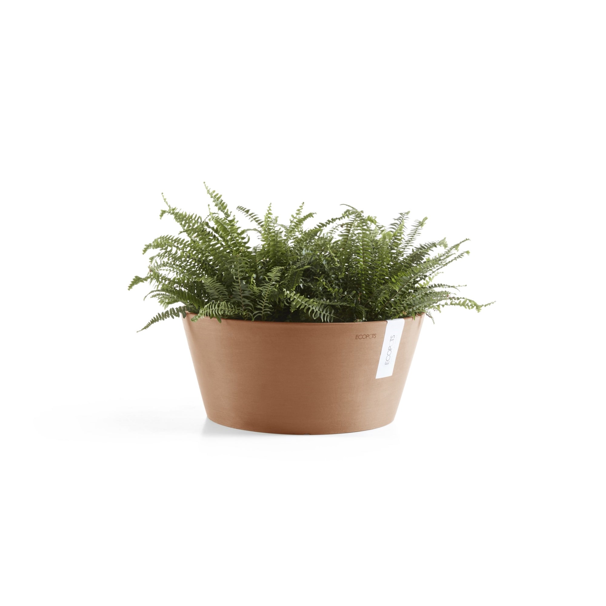 Ecopots Frankfurt Durable Modern Round Indoor/Outdoor Recycled-Based Composite Flower Pot Planter, 12"